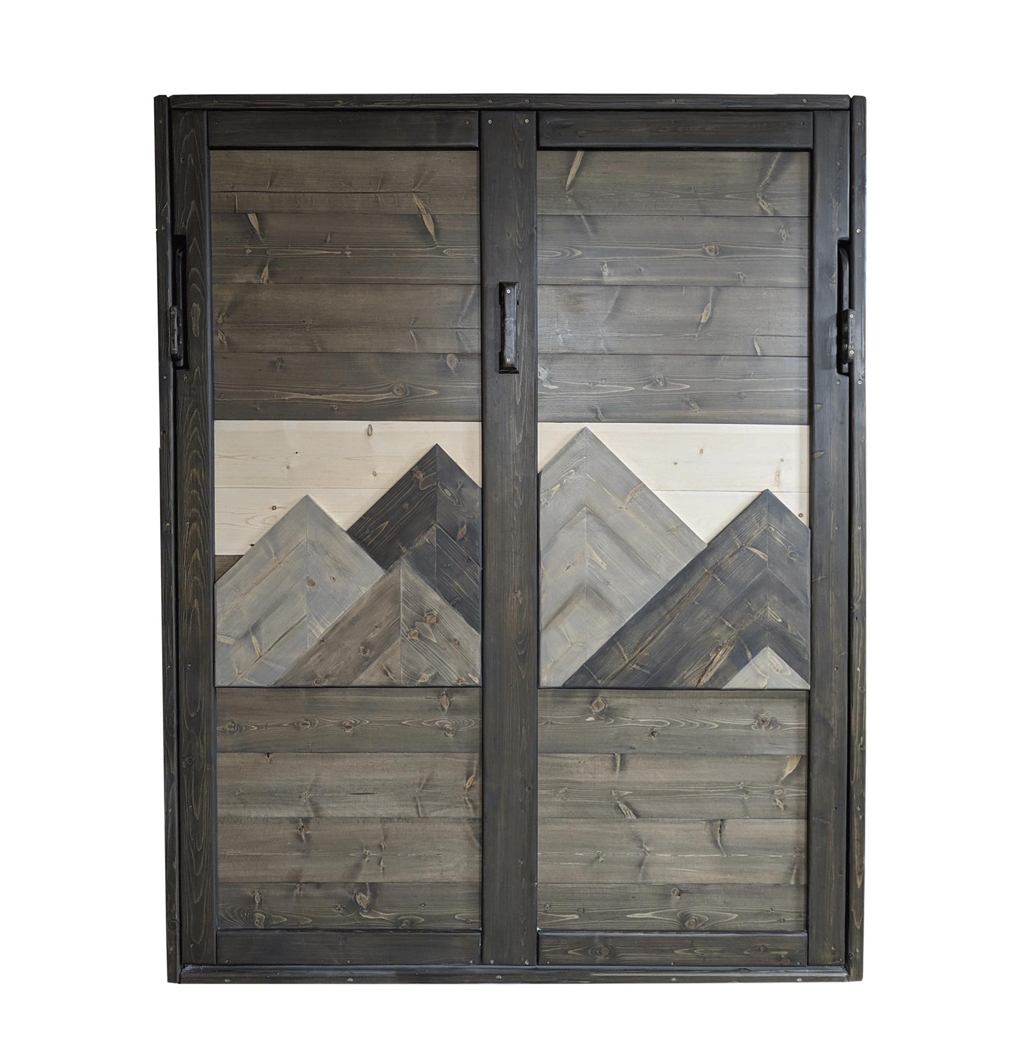 Queen Murphy Bed - Brown & Grey Mountains