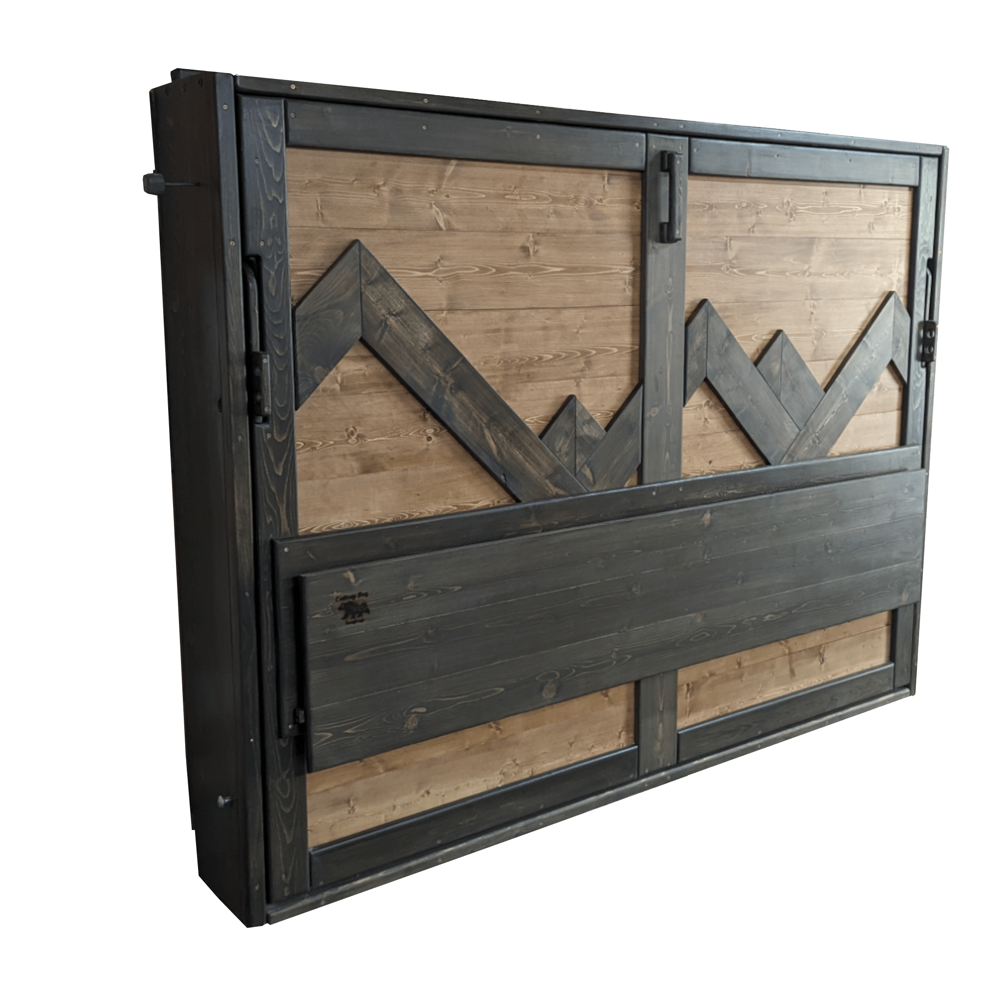 Horizontal Murphy Bed - "Custom" Mountain Peak with Desk - Kootenay Murphy Beds