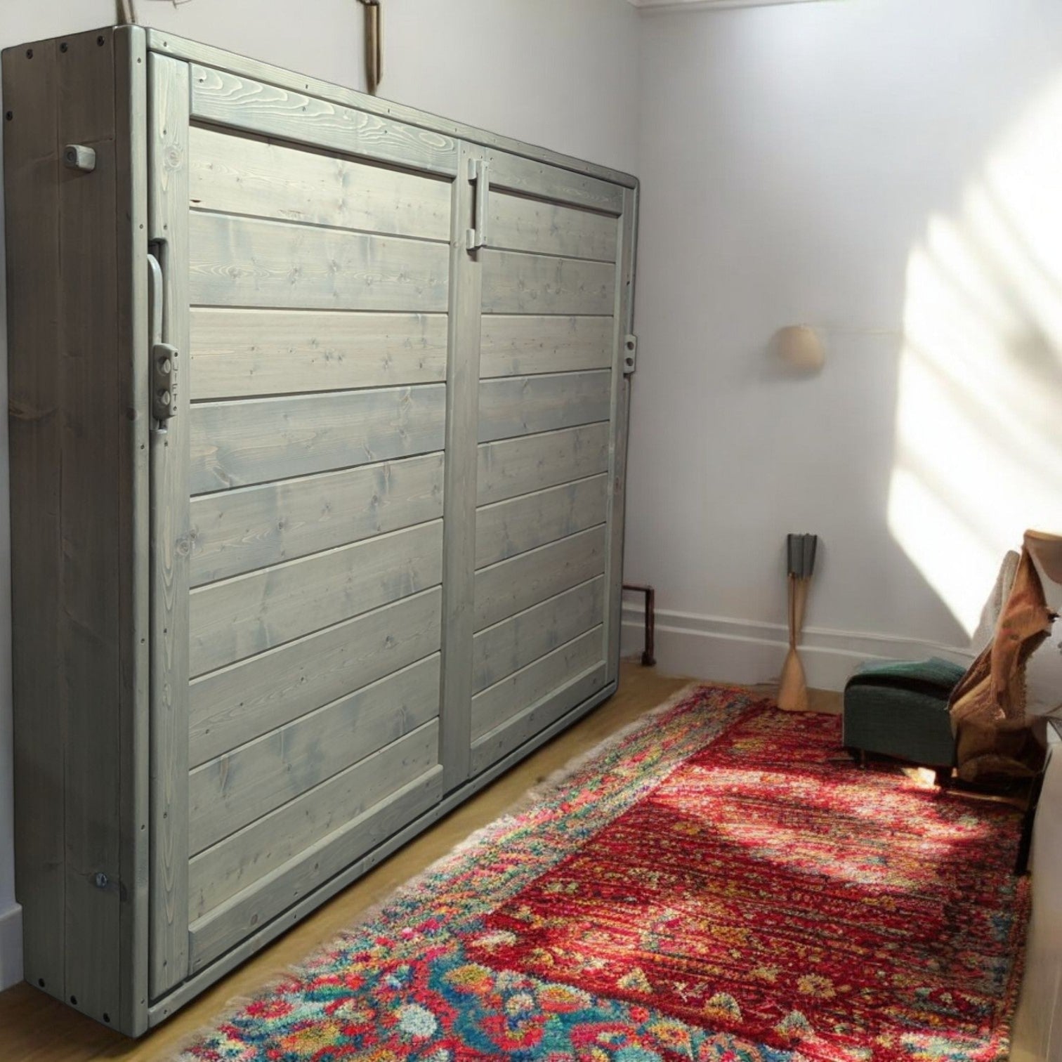Horizontal Murphy Bed - Sandstone Green - Kootenay Murphy Beds