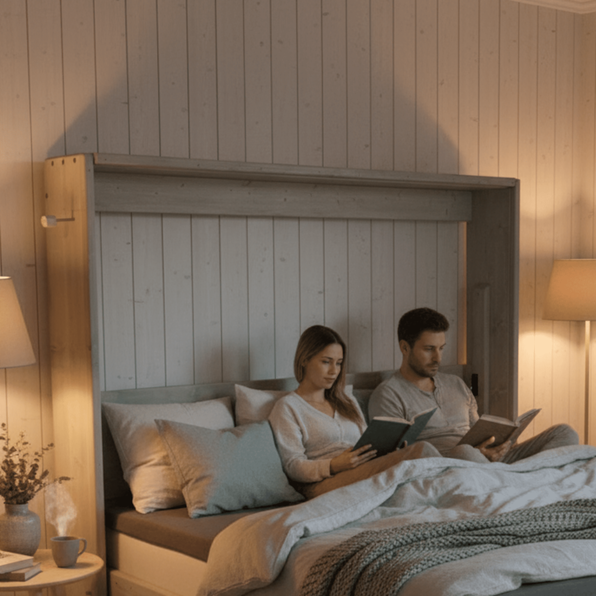 Horizontal Murphy Bed - Sandstone Green - Kootenay Murphy Beds