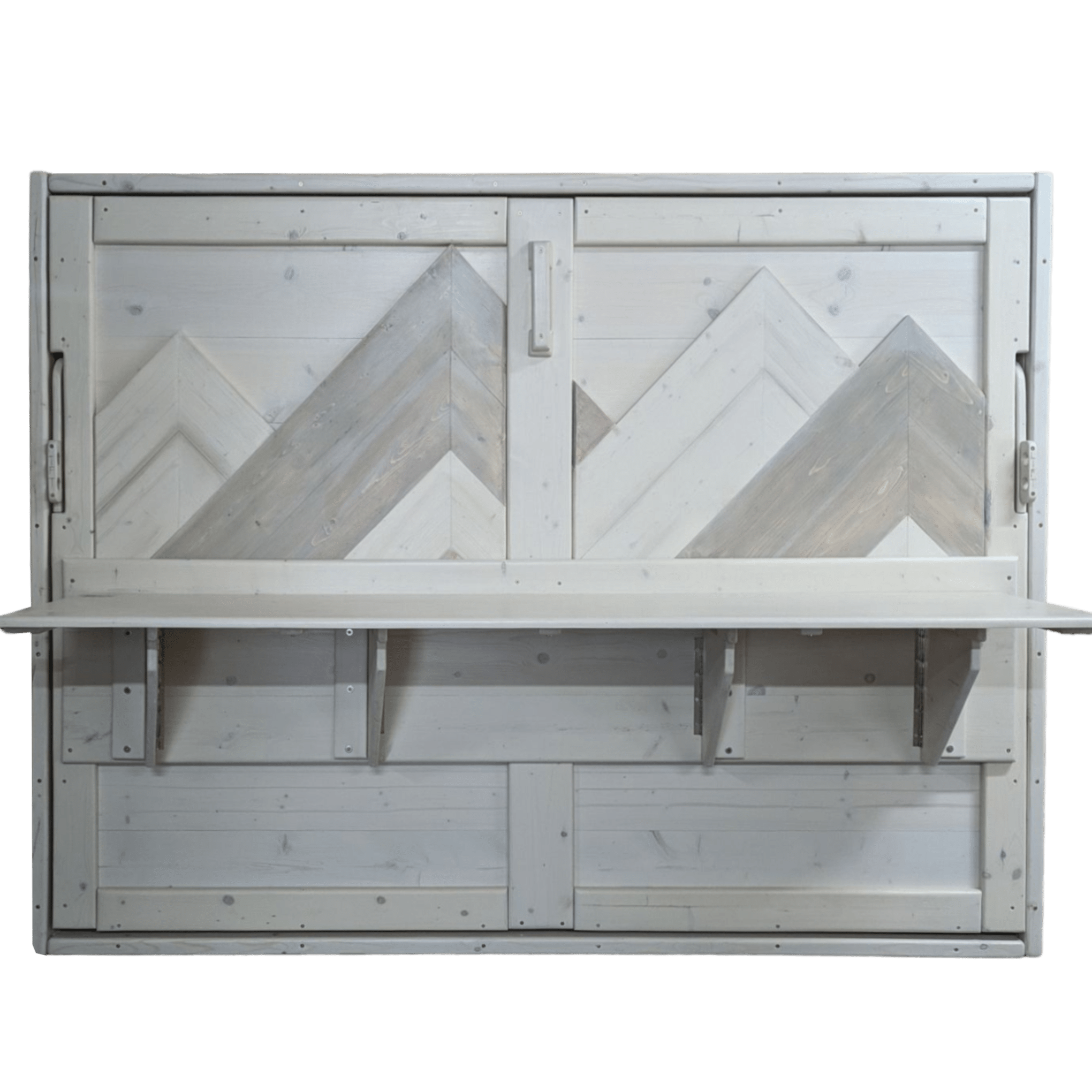 Horizontal Murphy Bed with Desk - Snowflake - Kootenay Murphy Beds