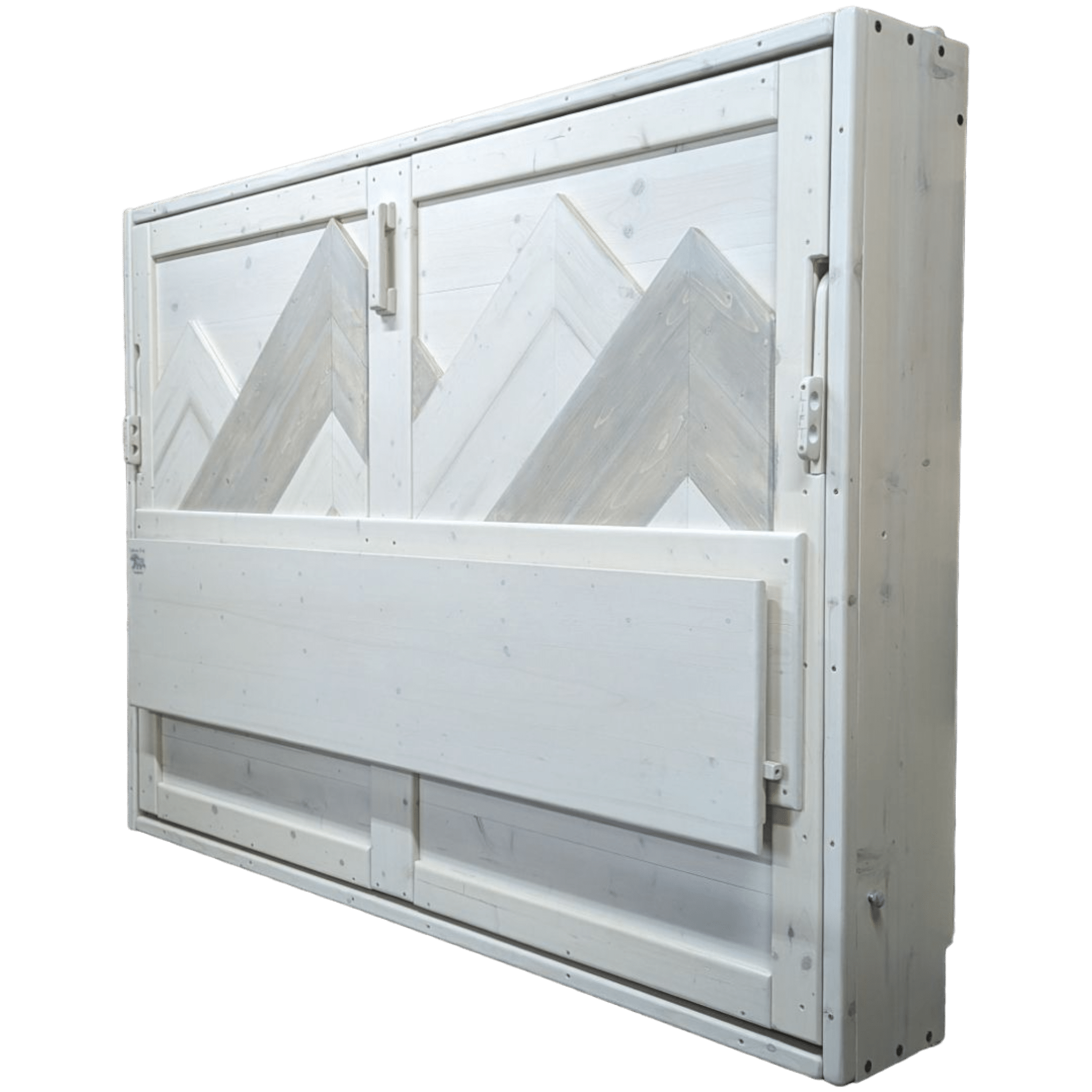 Horizontal Murphy Bed with Desk - Snowflake - Kootenay Murphy Beds