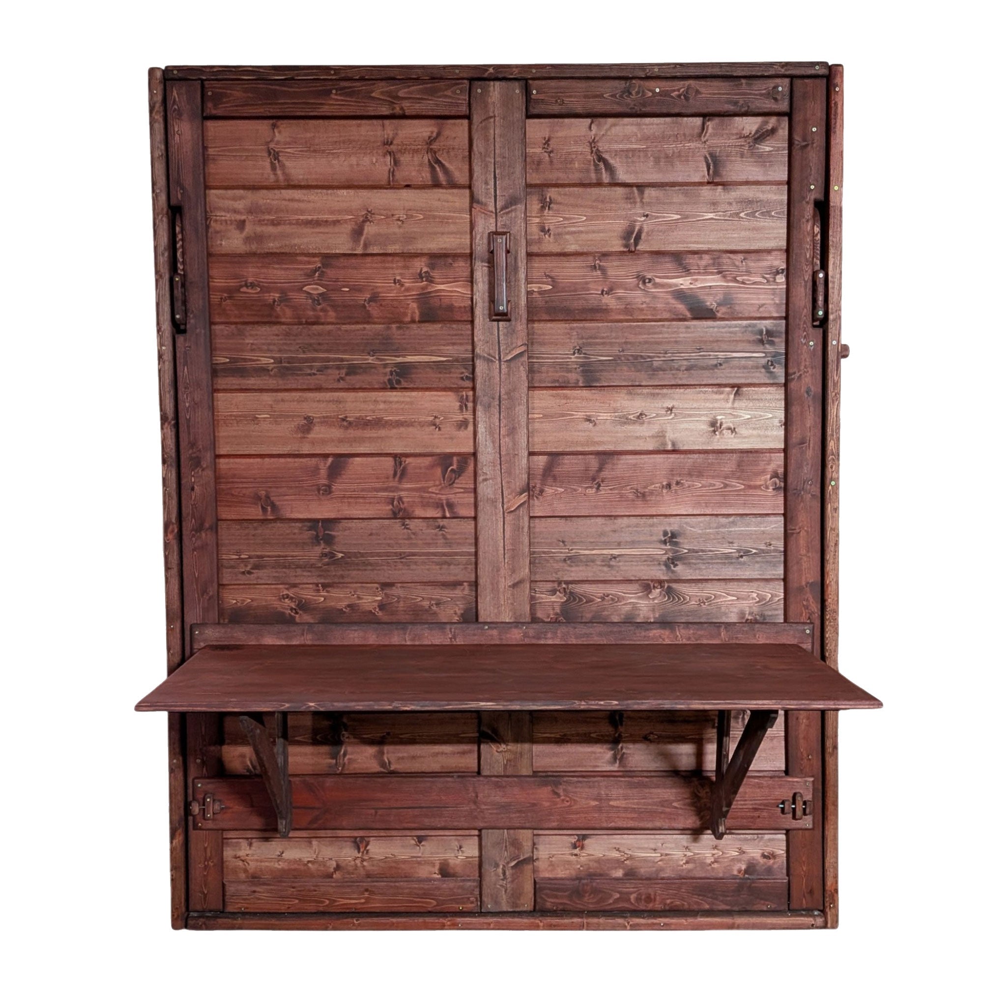 Murphy Bed With Desk -Cherry Red - Kootenay Murphy Beds