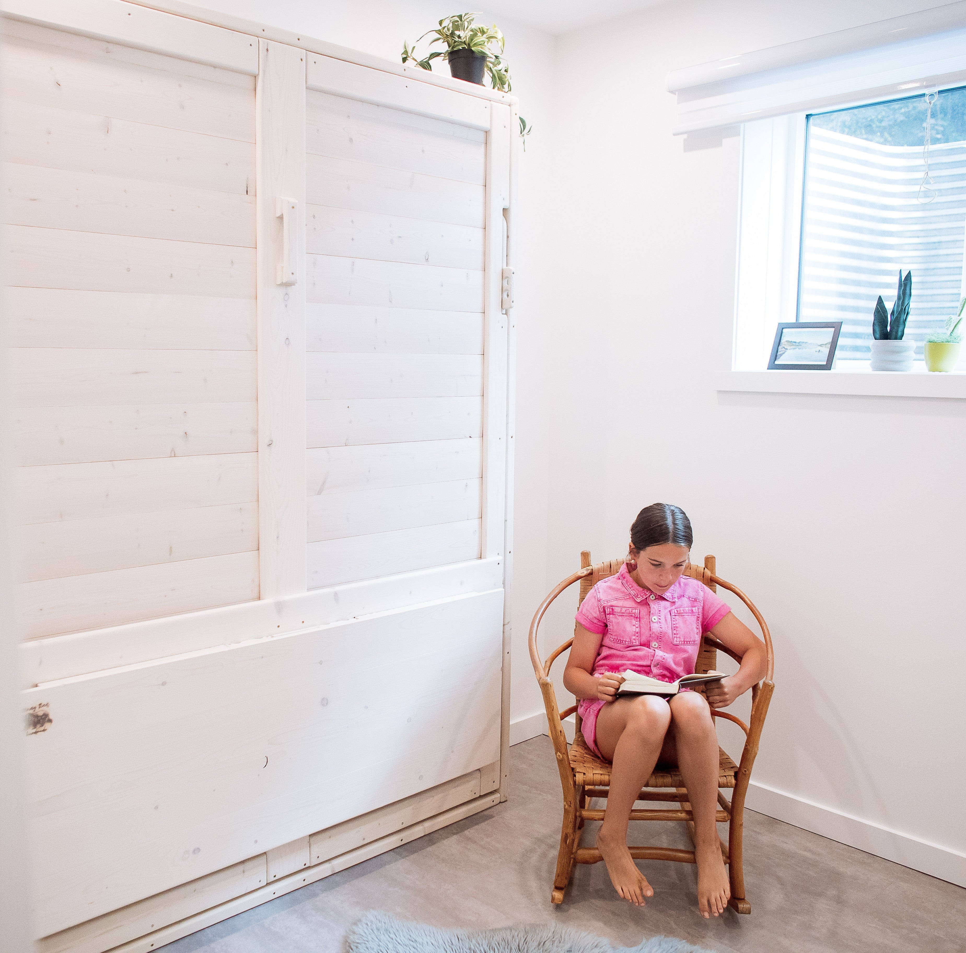 Murphy Bed With Desk - White - Kootenay Murphy Beds