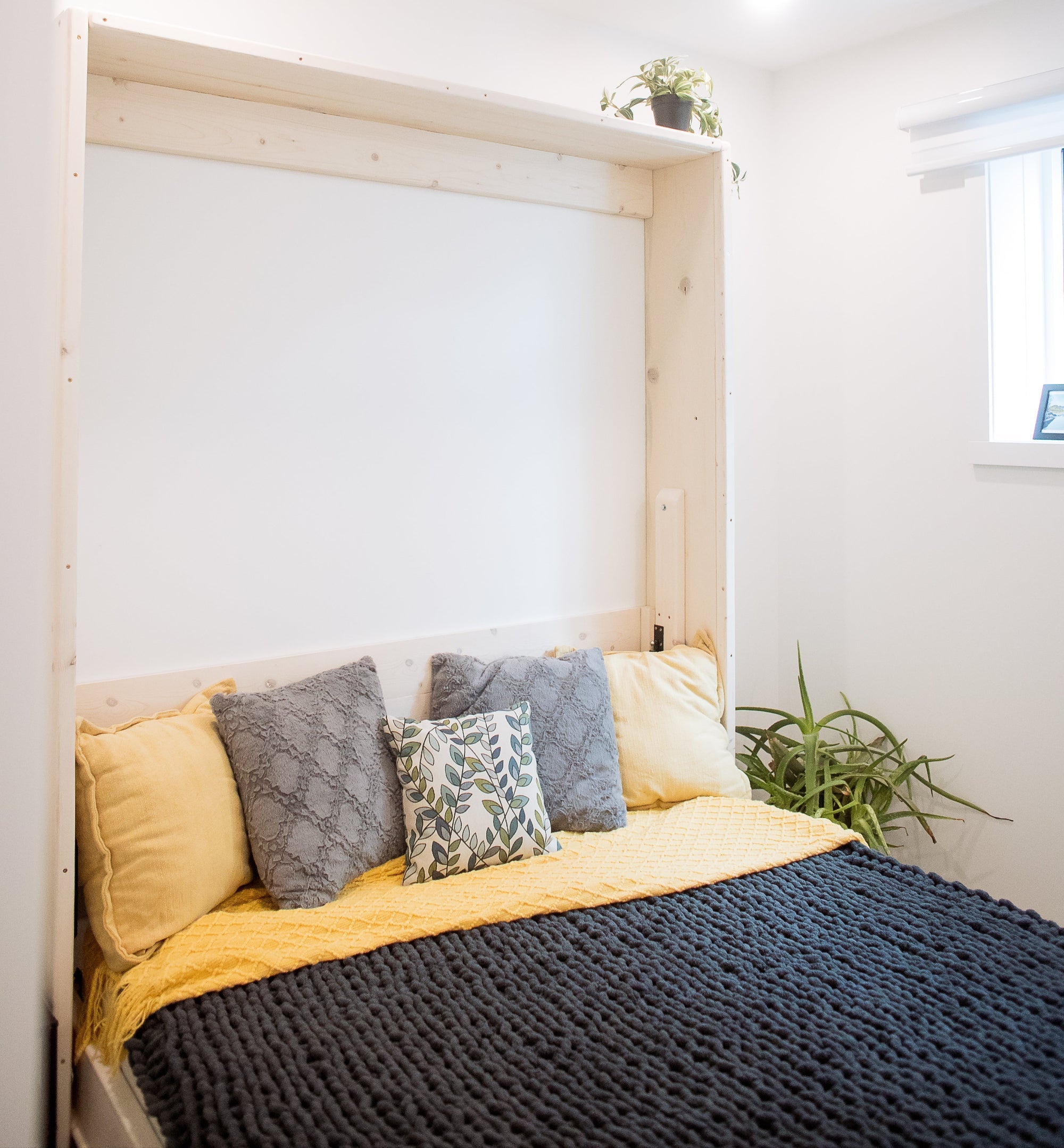 Murphy Bed With Desk - White - Kootenay Murphy Beds