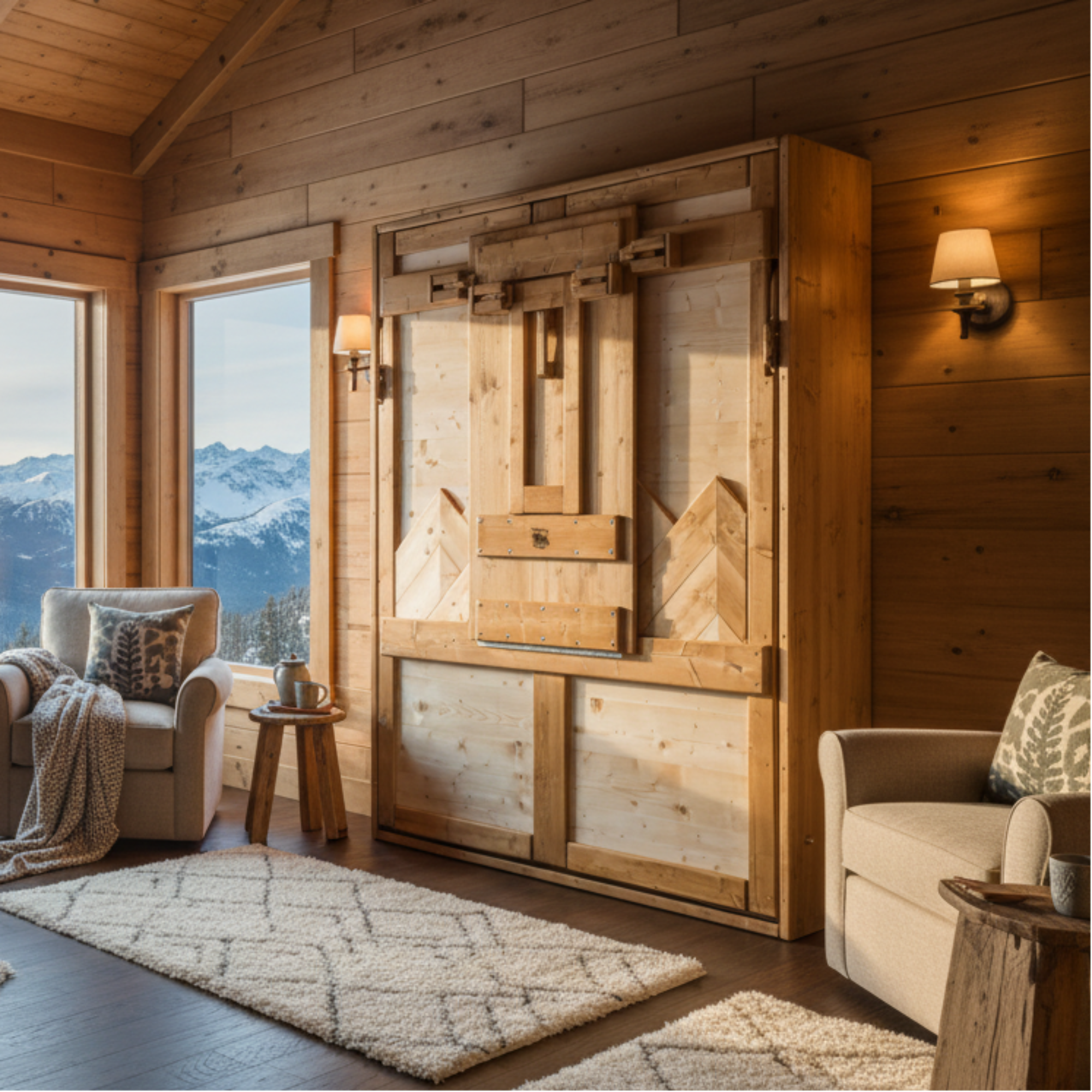 Murphy Bed With Dining Table Oak - Kootenay Murphy Beds