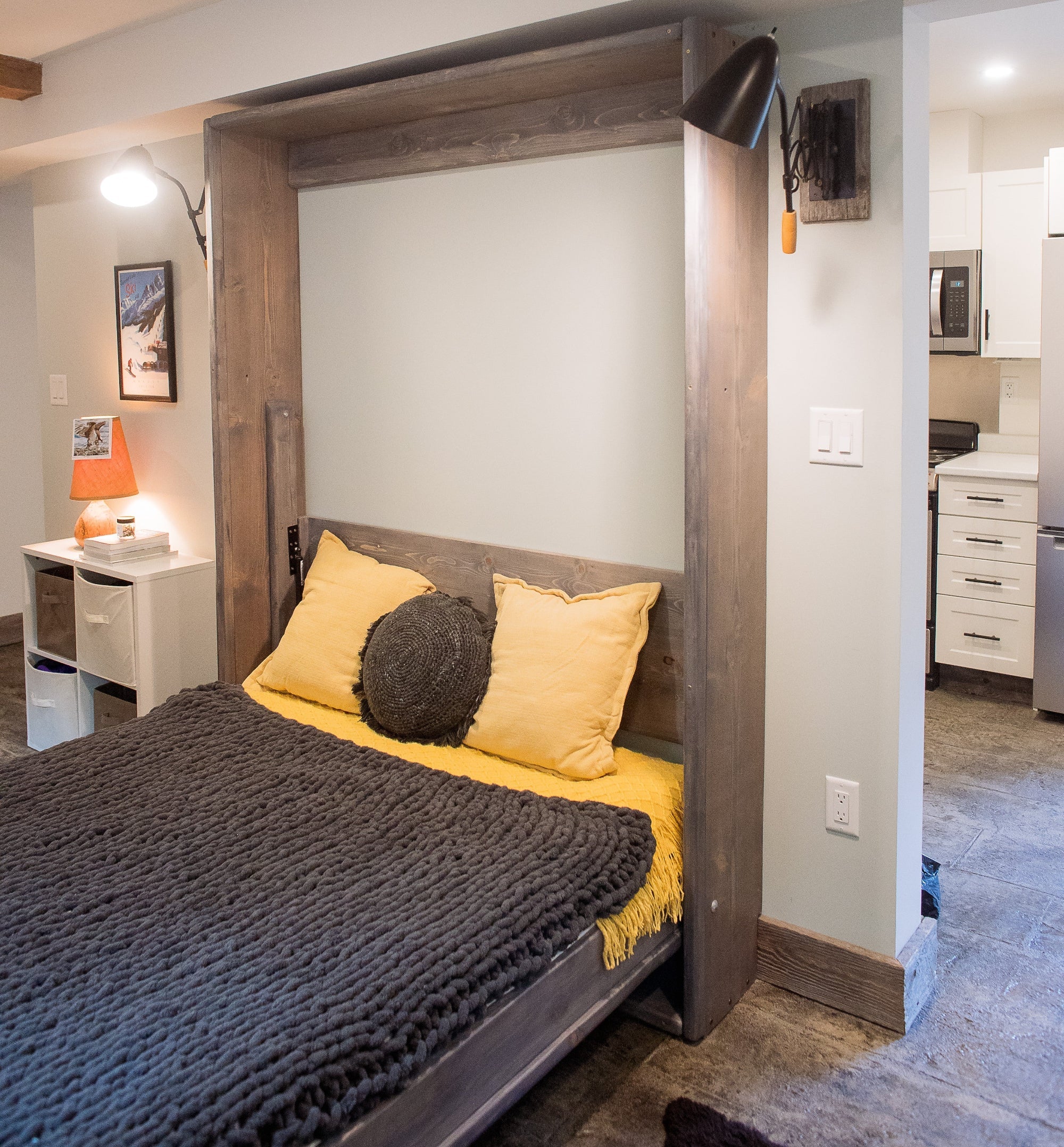 Queen Murphy Bed - Blue - Kootenay Murphy Beds