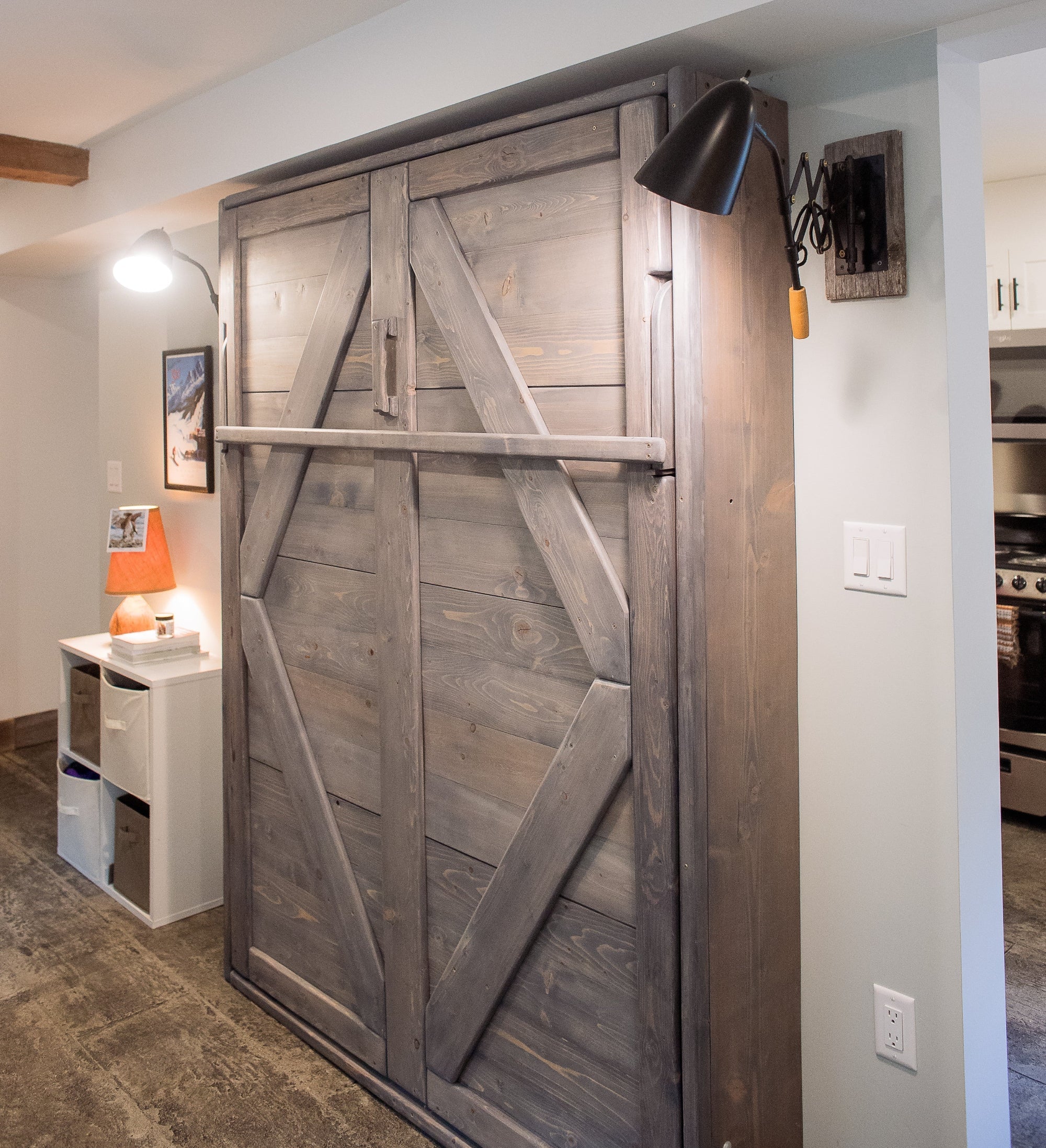 Queen Murphy Bed - Blue - Kootenay Murphy Beds