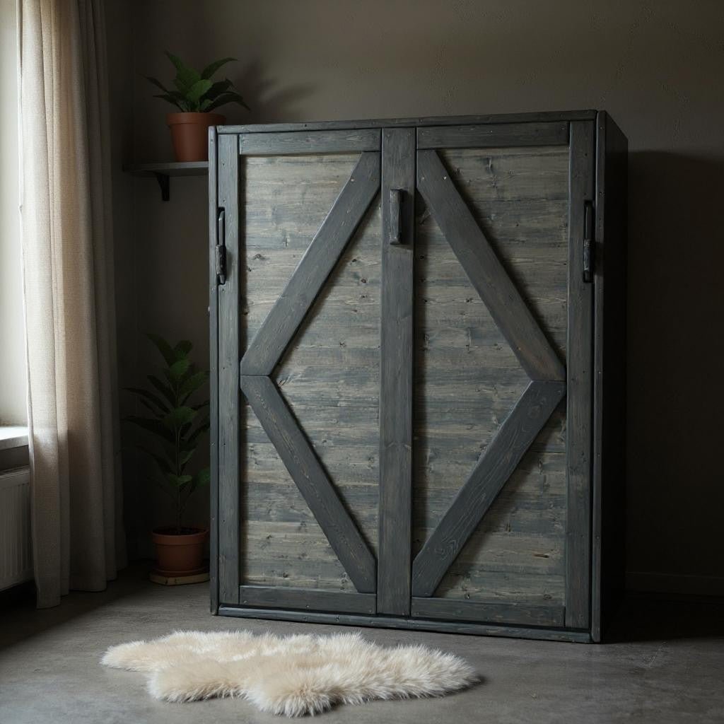 Queen Murphy Bed - Blue Diamond - Kootenay Murphy Beds