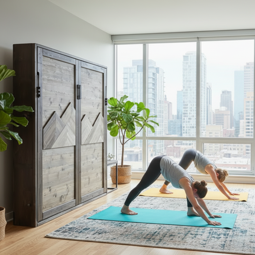 Queen Murphy Bed - Brown Mountains - Kootenay Murphy Beds