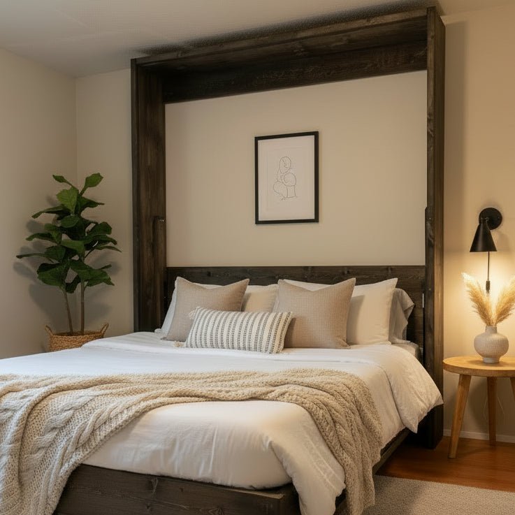 Queen Murphy Bed - Gray Mountains - Kootenay Murphy Beds