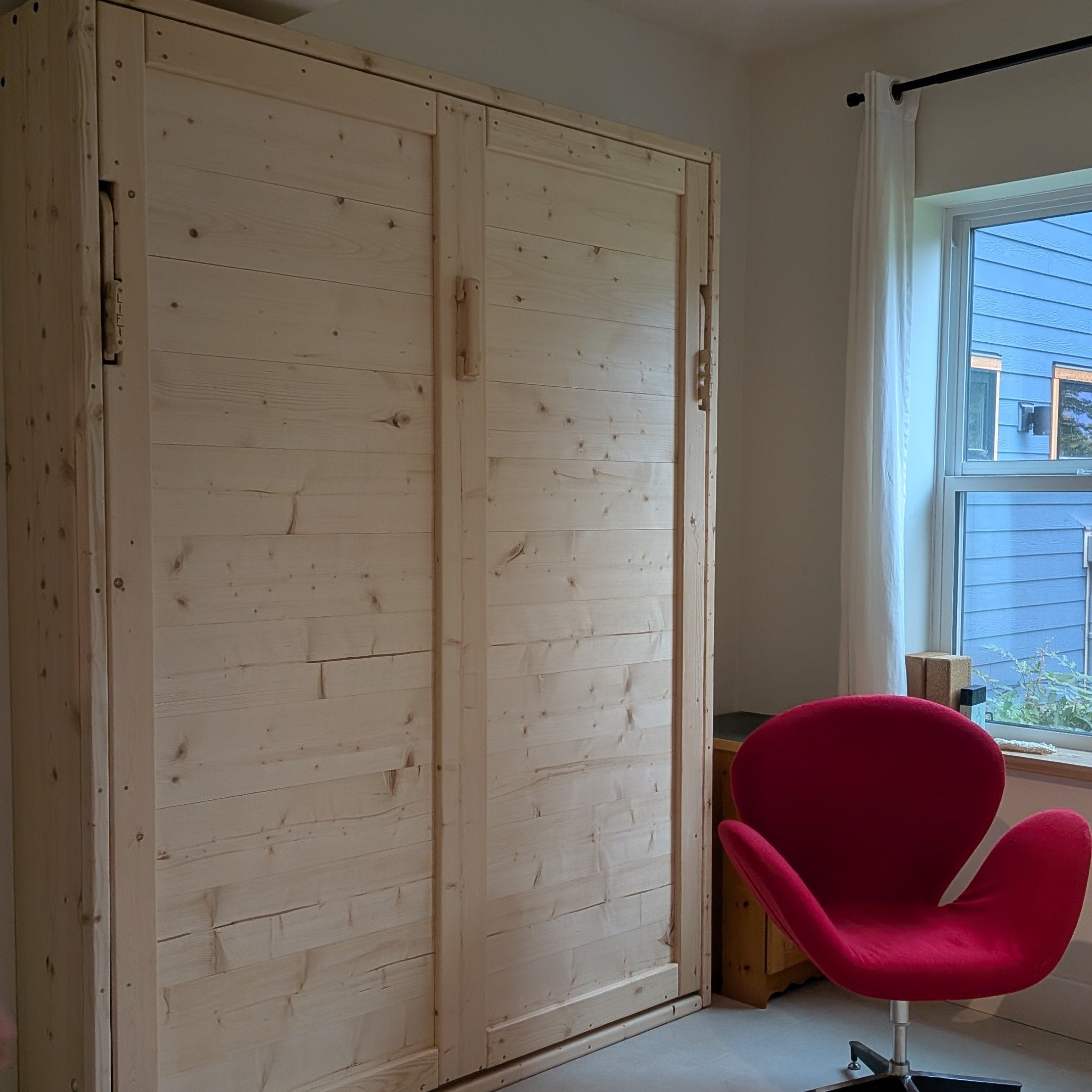 Queen Murphy Bed - Natural Pine - Kootenay Murphy Beds