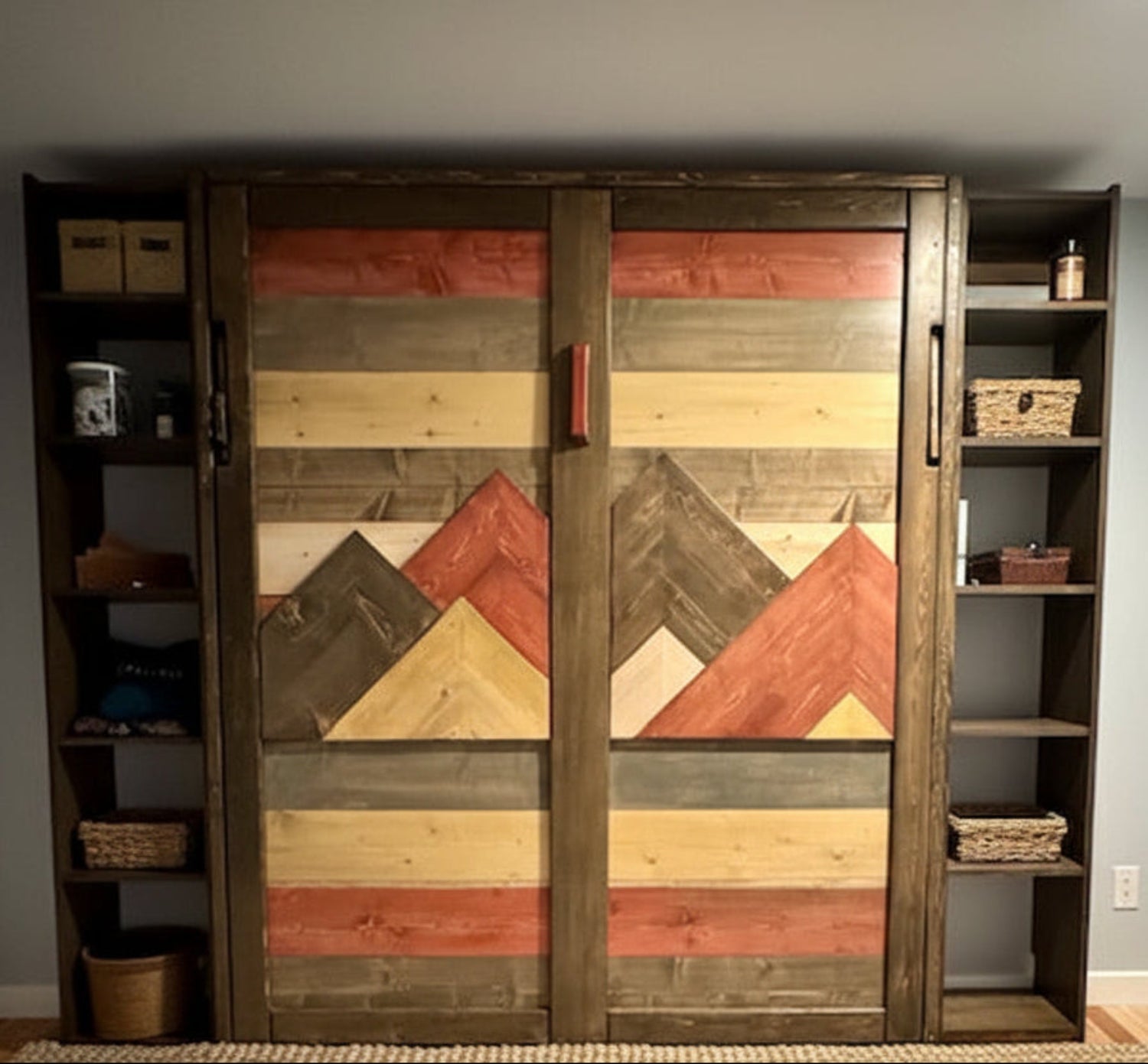 Queen Murphy Bed - Signature Red - Kootenay Murphy Beds