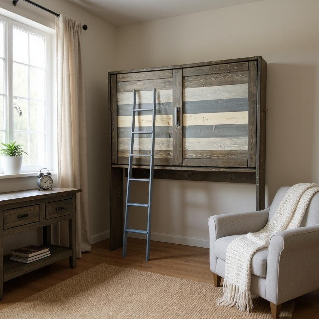 Signature Blue Twin Murphy Loft Bed - Kootenay Murphy Beds