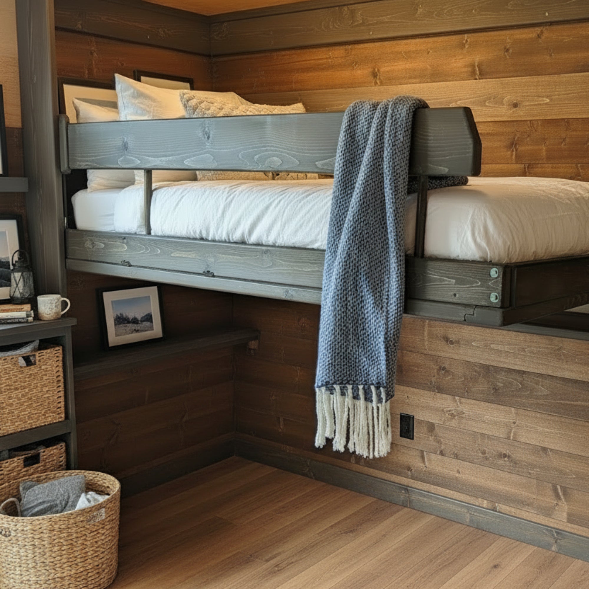 Signature Blue Twin Murphy Loft Bed - Kootenay Murphy Beds