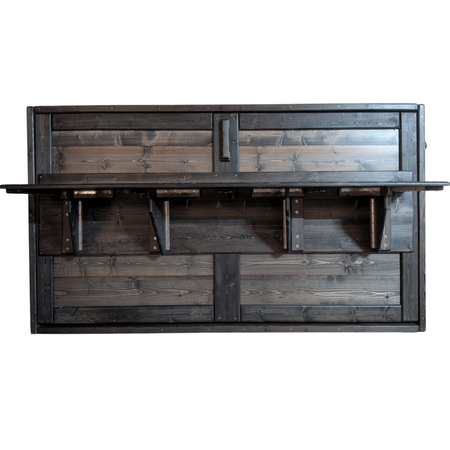 Twin Murphy Bed Horizontal with Desk - Charcoal - Kootenay Murphy Beds