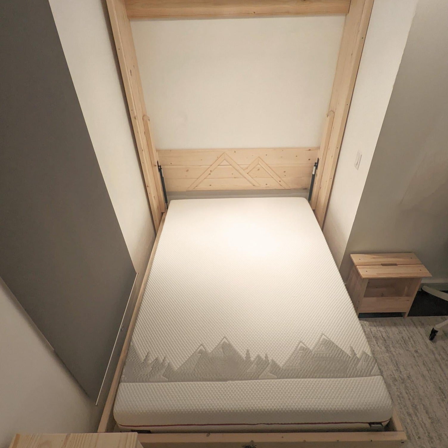 Double Murphy Bed Natural Pine - Kootenay Murphy Beds