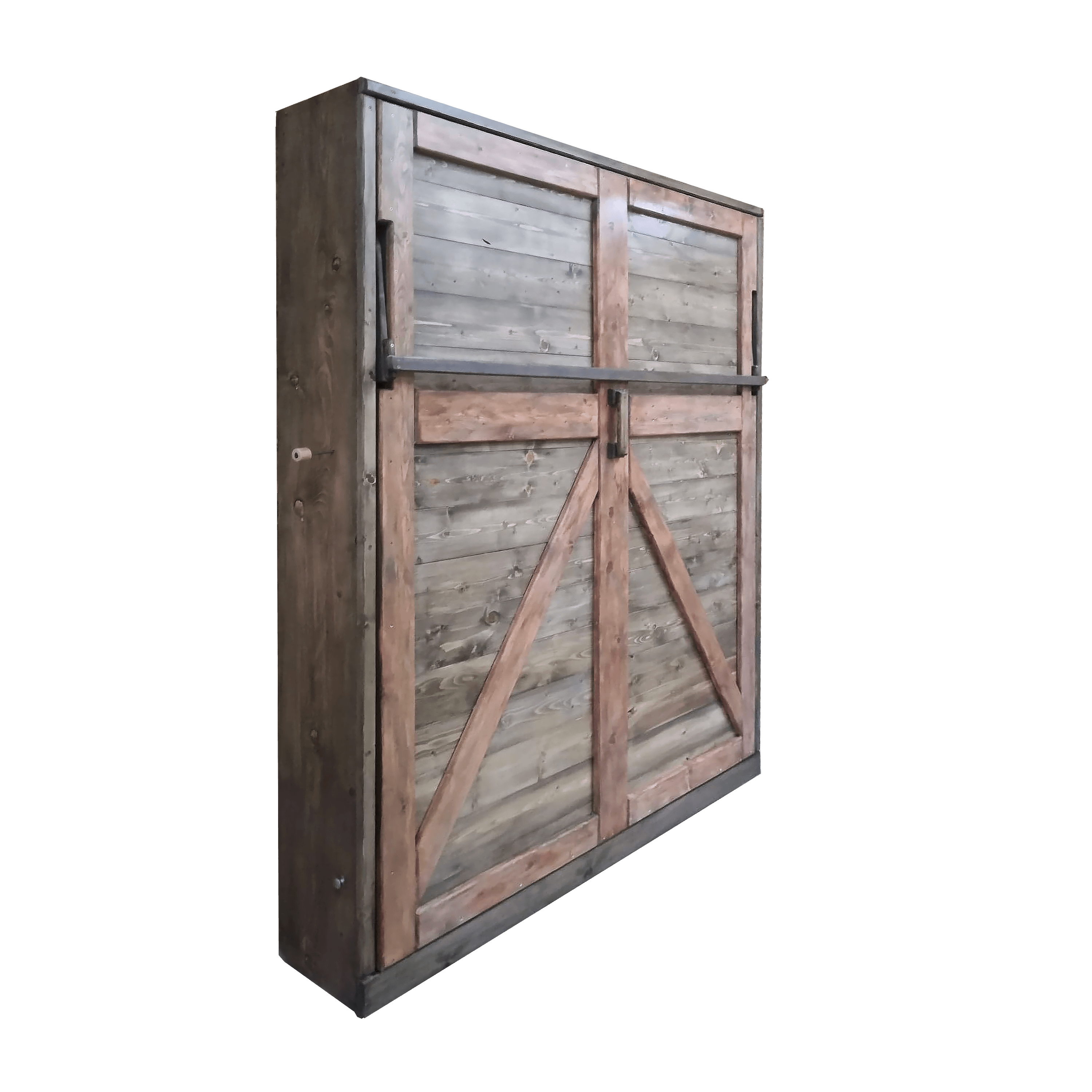 Double Murphy Bed - Rustic Brown - Kootenay Murphy Beds