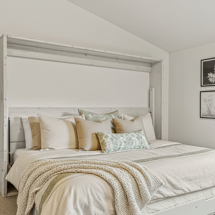 Horizontal Murphy Bed - White - Kootenay Murphy Beds