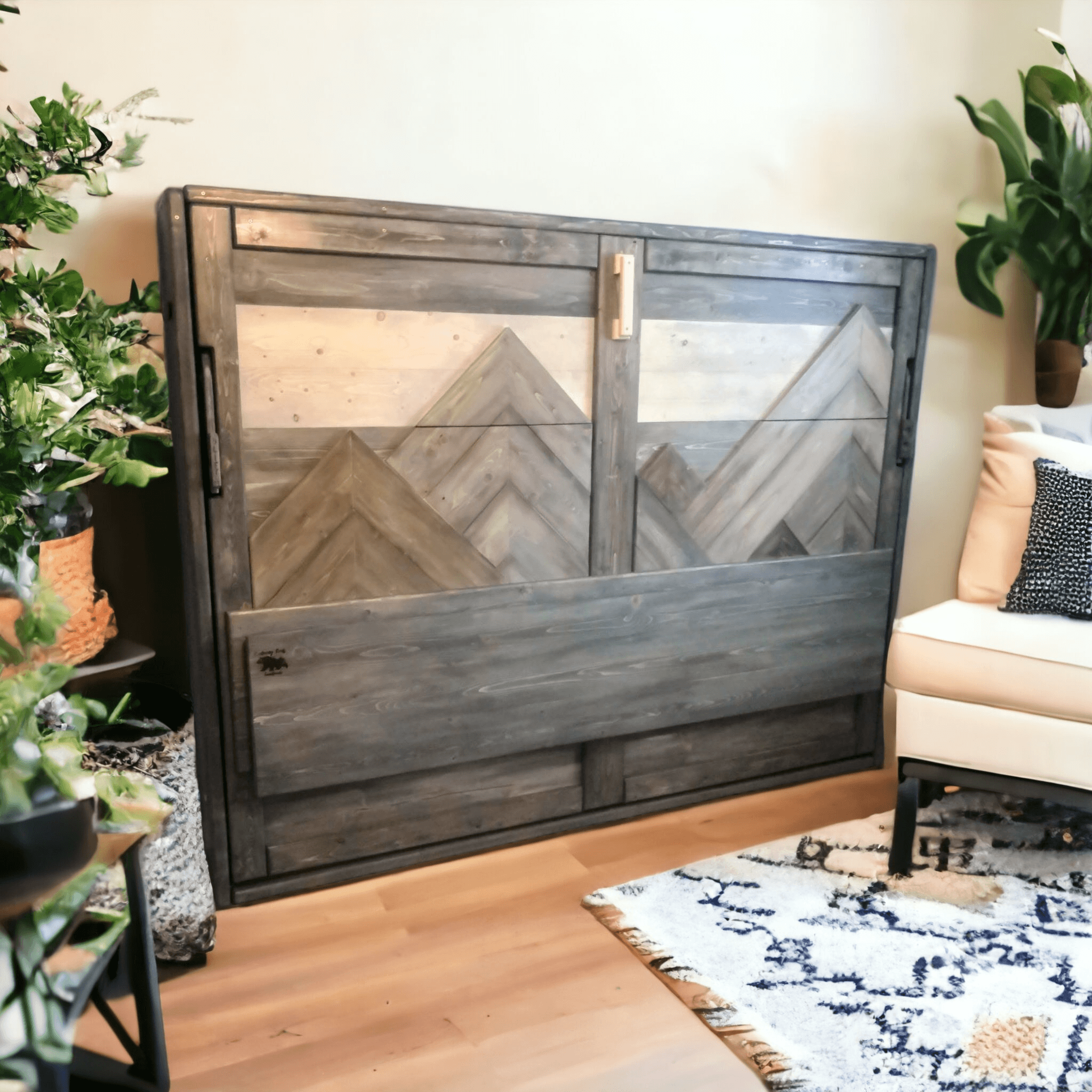 Horizontal Murphy Bed with Desk - Custom Mountain - Kootenay Murphy Beds