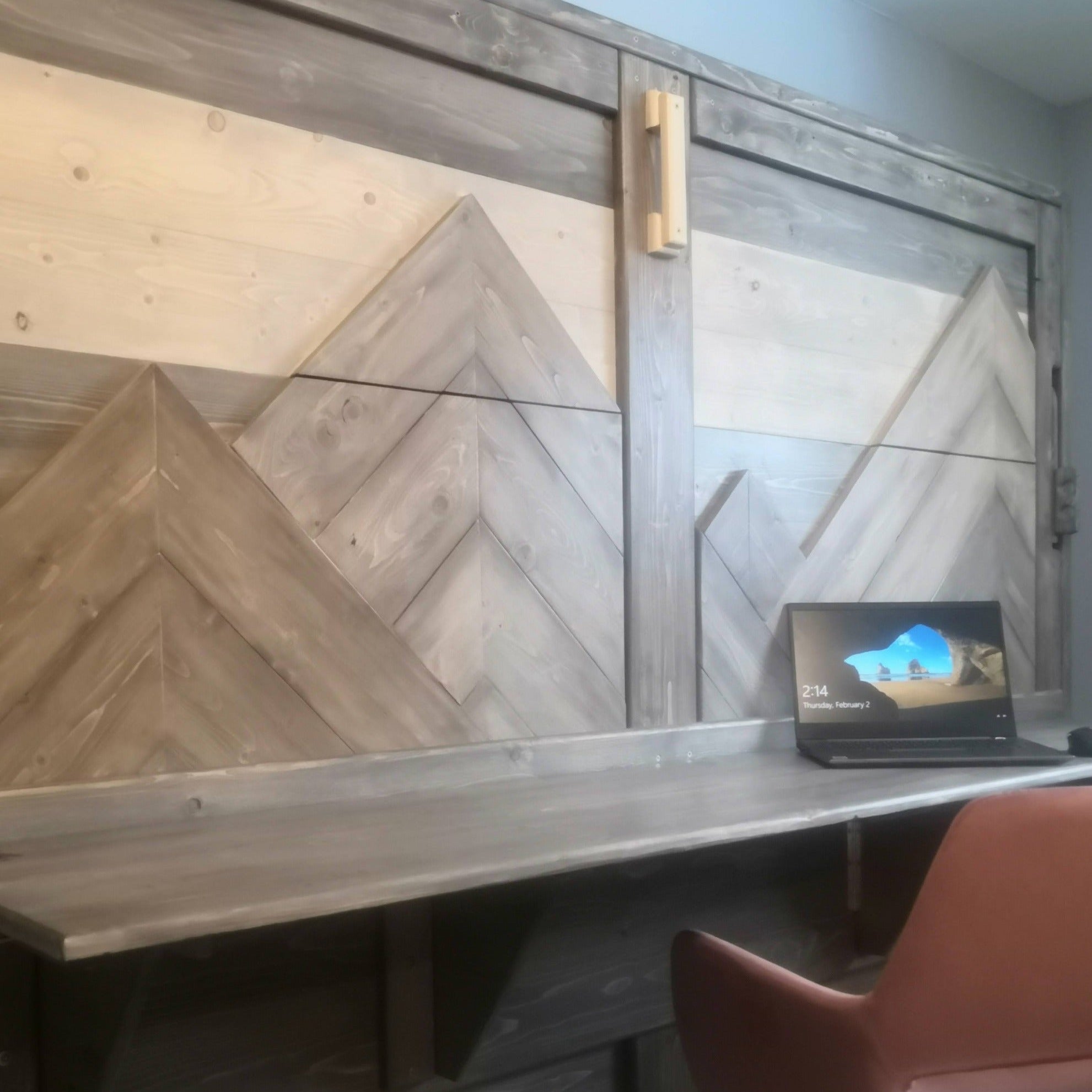 Horizontal Murphy Bed with Desk - Custom Mountain