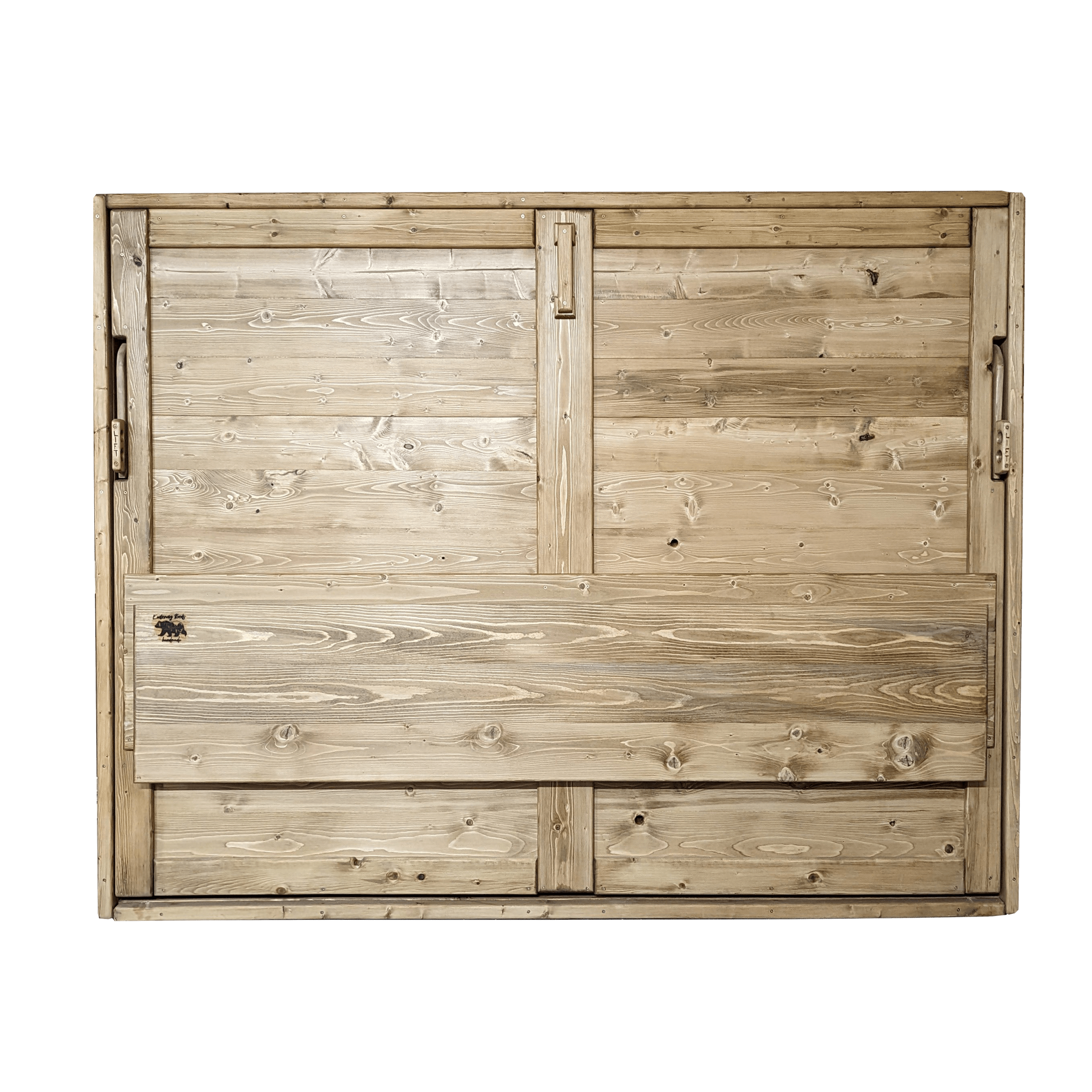 Horizontal Murphy Bed with Desk - Golden Oak