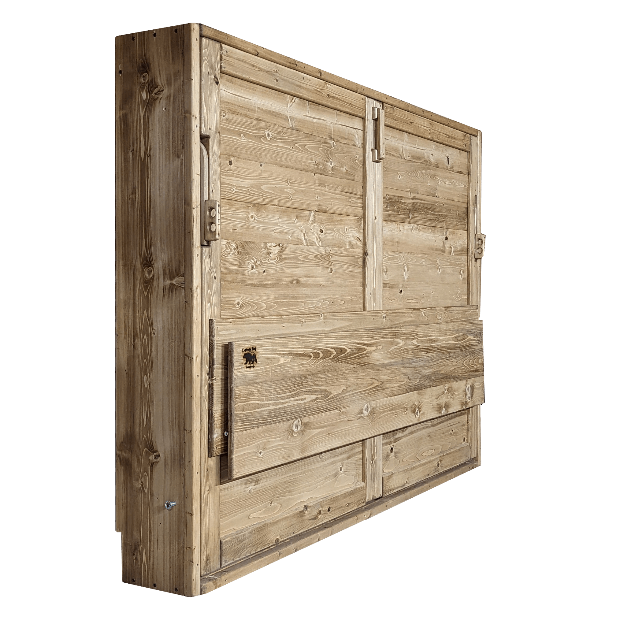 Horizontal Murphy Bed with Desk - Golden Oak