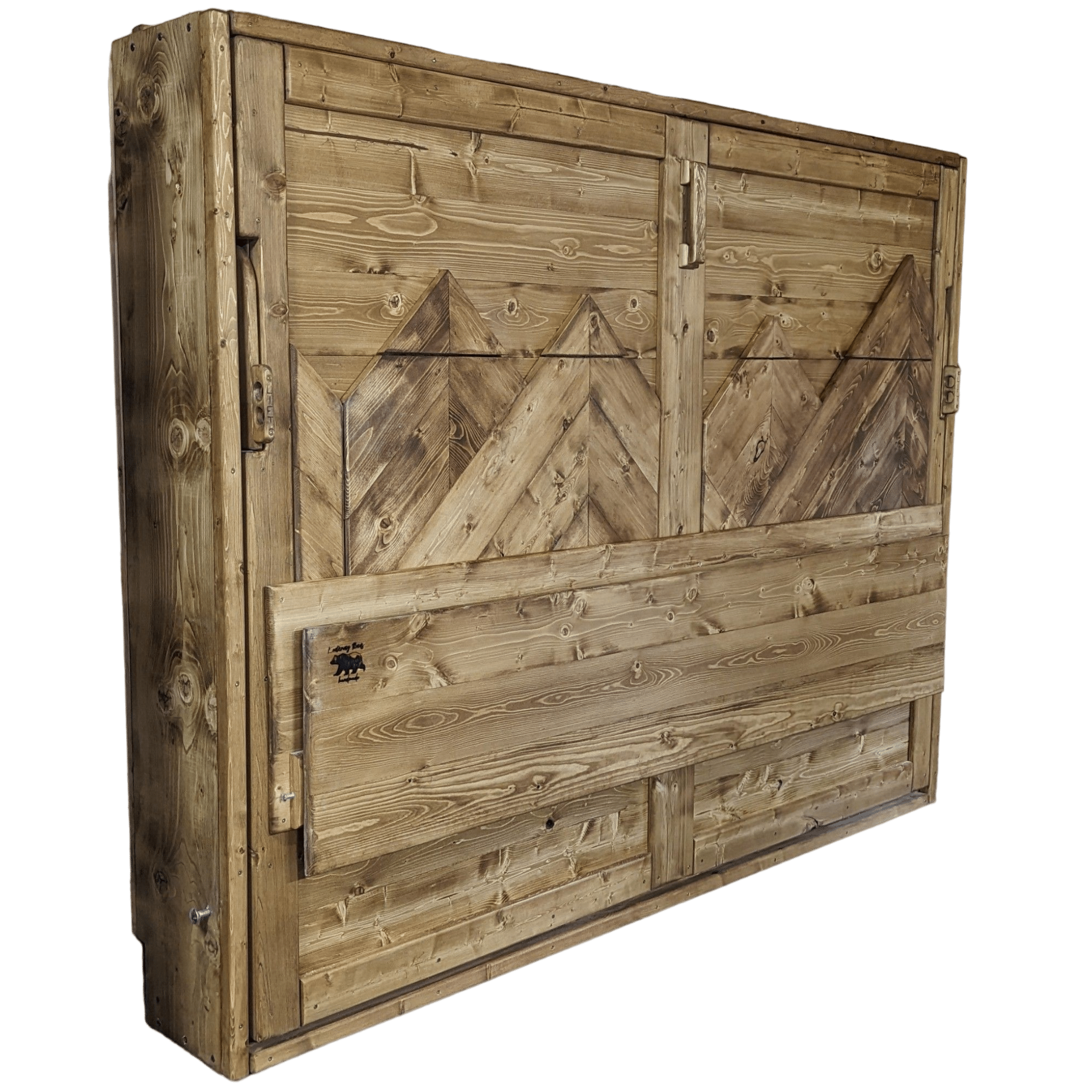 Horizontal Murphy Bed with Desk - Mountain Oak - Kootenay Murphy Beds