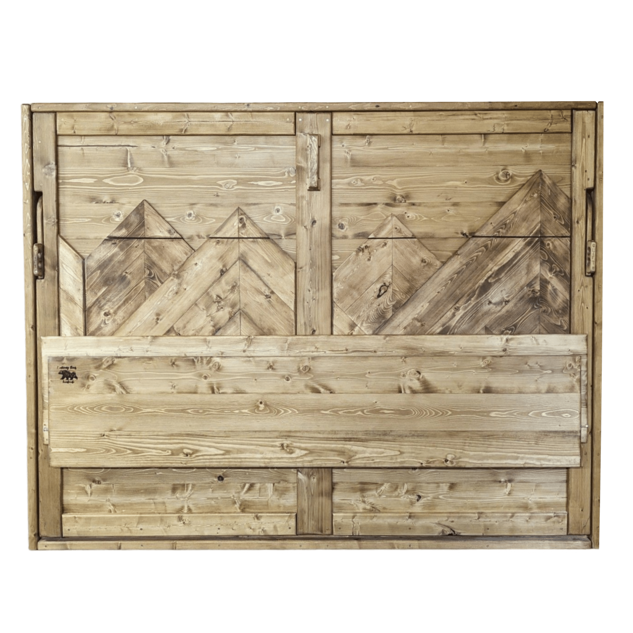 Horizontal Murphy Bed with Desk - Mountain Oak - Kootenay Murphy Beds