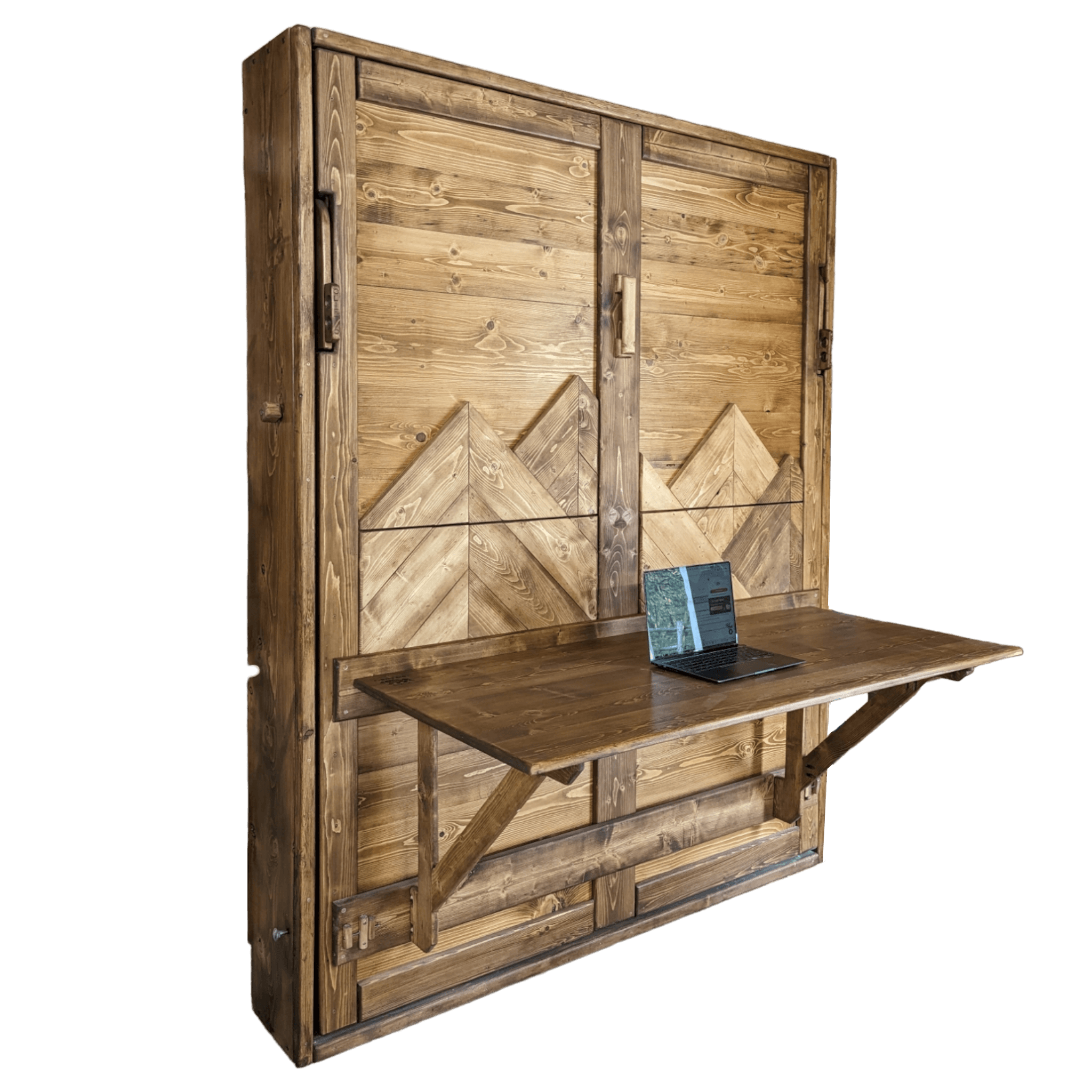 Murphy Bed With Desk - Brown Mountains - Kootenay Murphy Beds