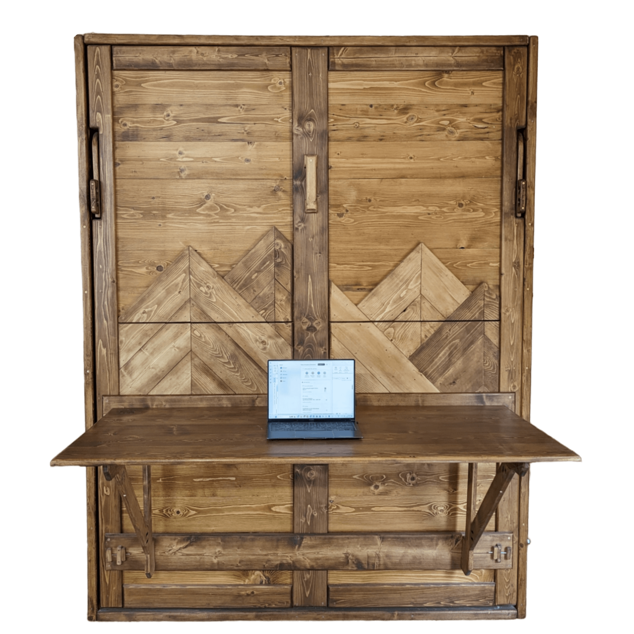 Murphy Bed With Desk - Brown Mountains - Kootenay Murphy Beds