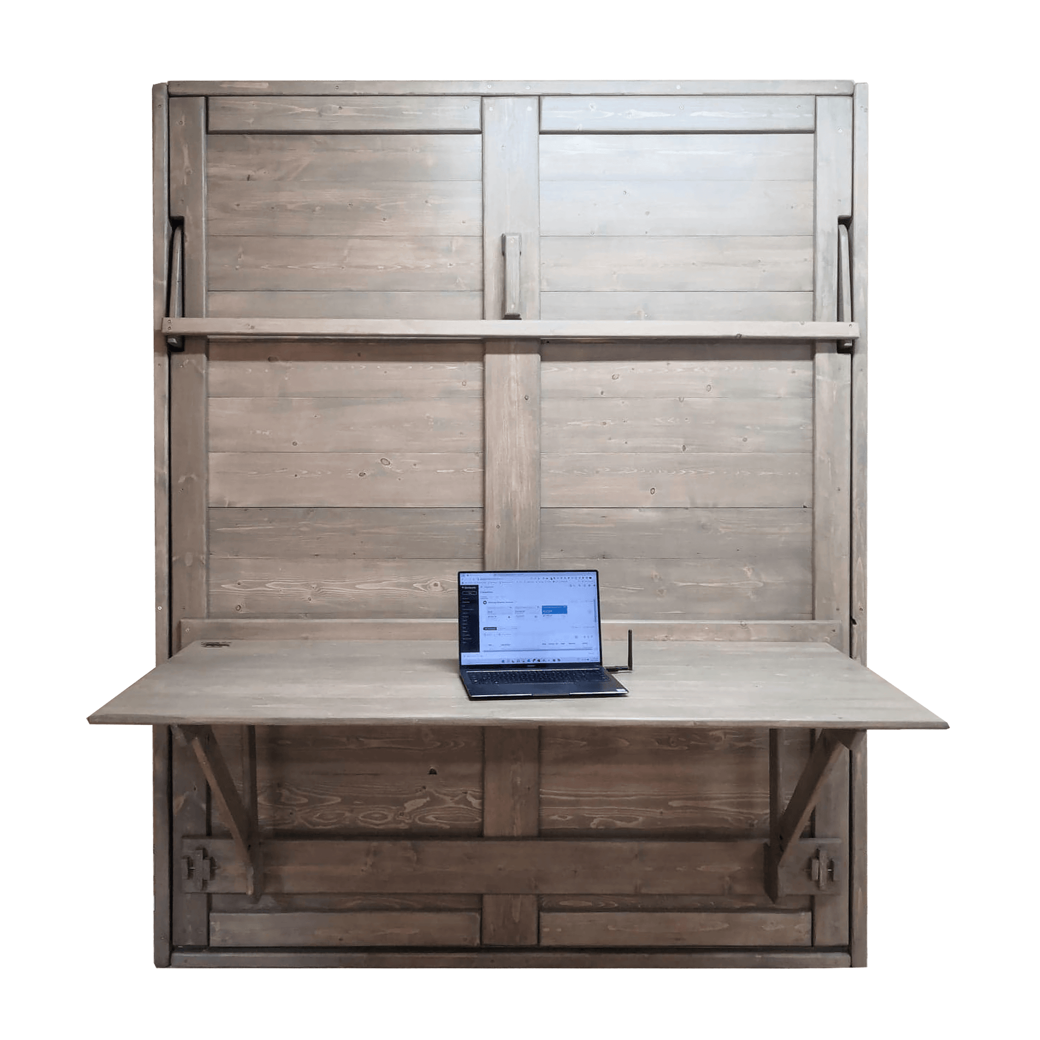Sandstone Murphy Bed with Desk Guestroom and Office