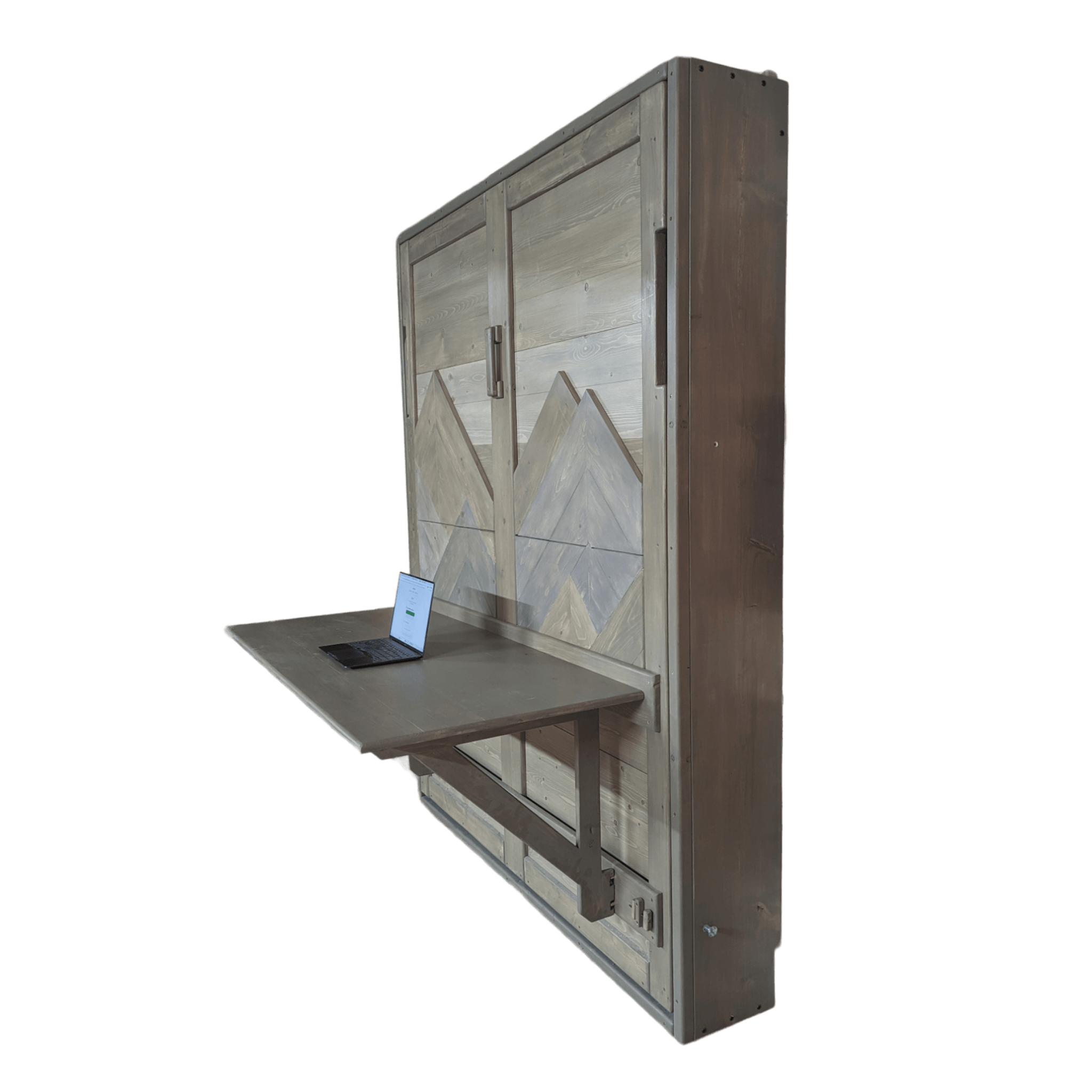 Murphy Bed With Desk - Mountains - Kootenay Murphy Beds