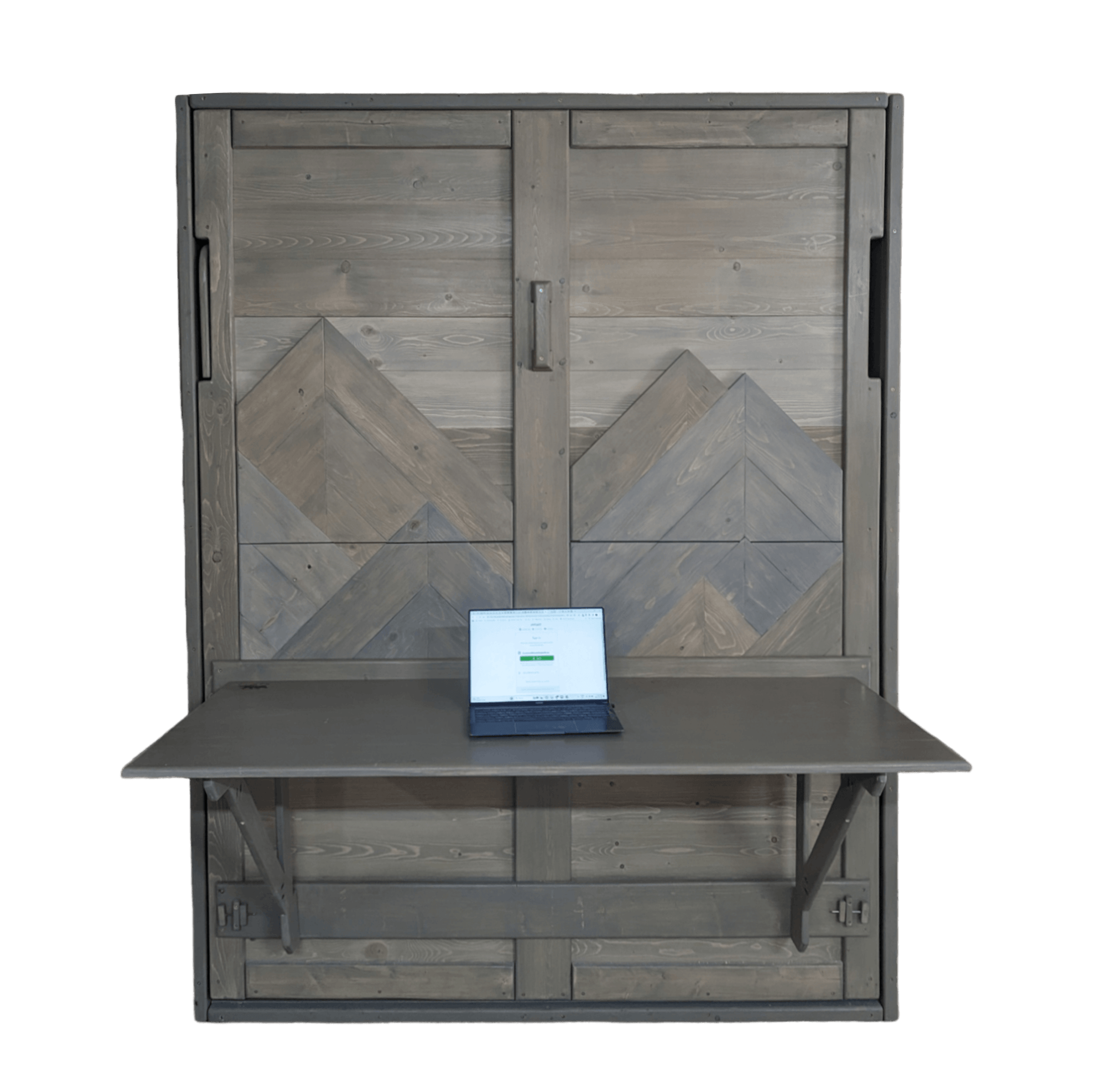 Murphy Bed With Desk - Mountains - Kootenay Murphy Beds