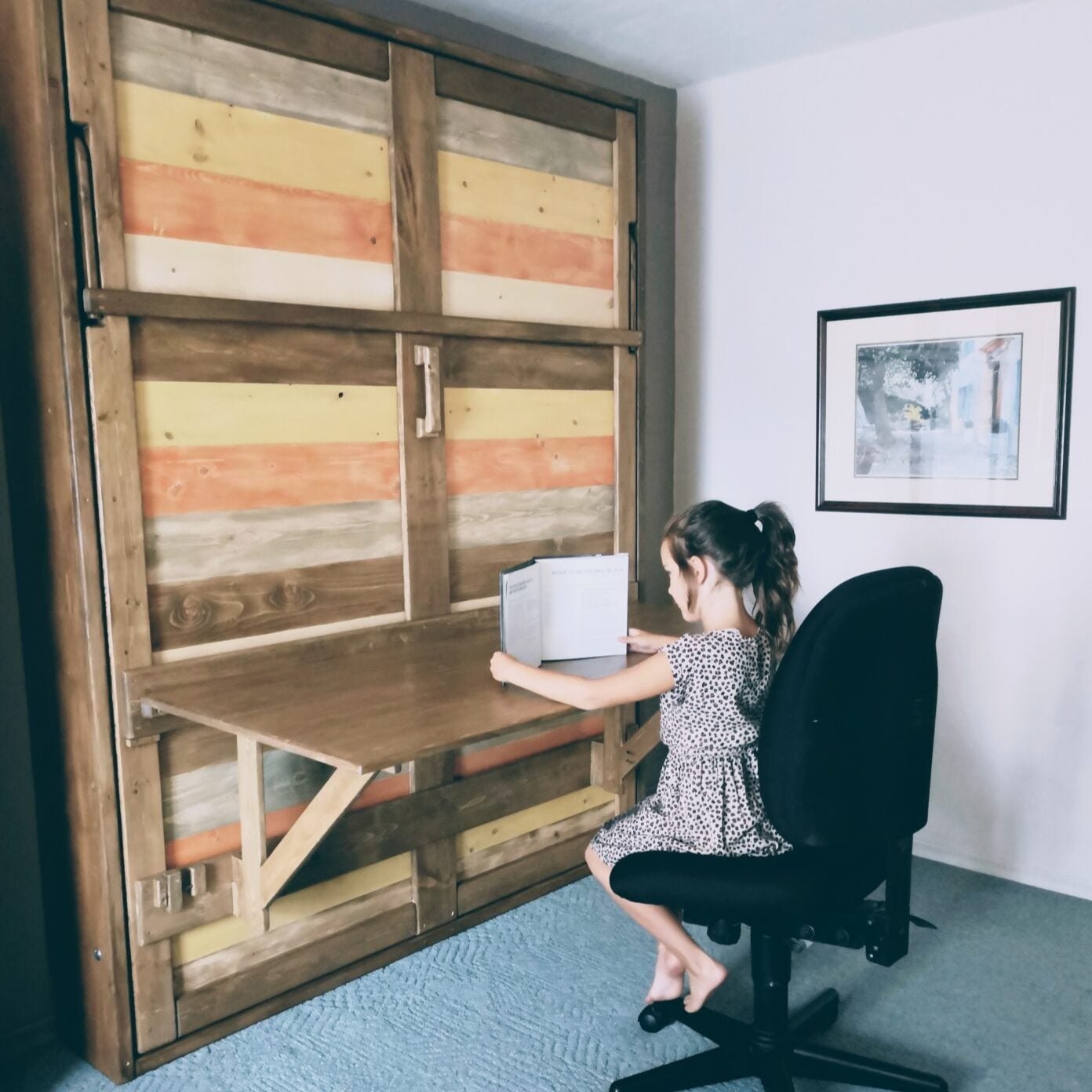 Murphy Bed With Desk - Signature Red