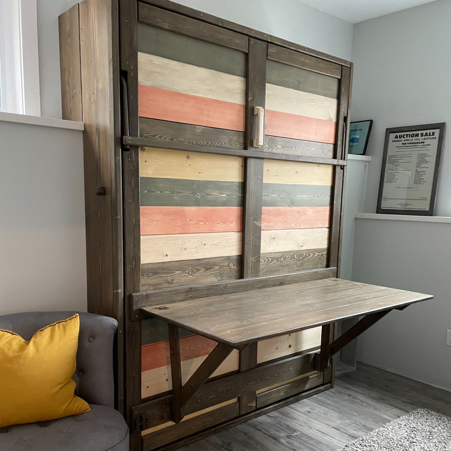 Murphy Bed With Desk - Signature Red