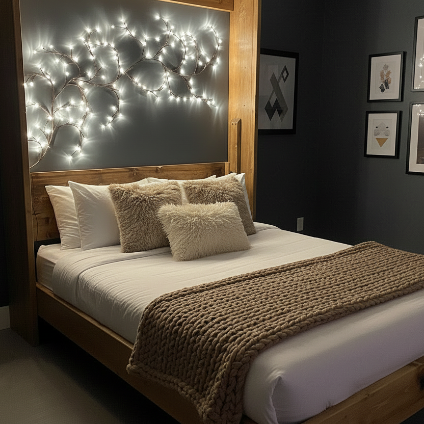 Murphy Bed With Desk - Walnut