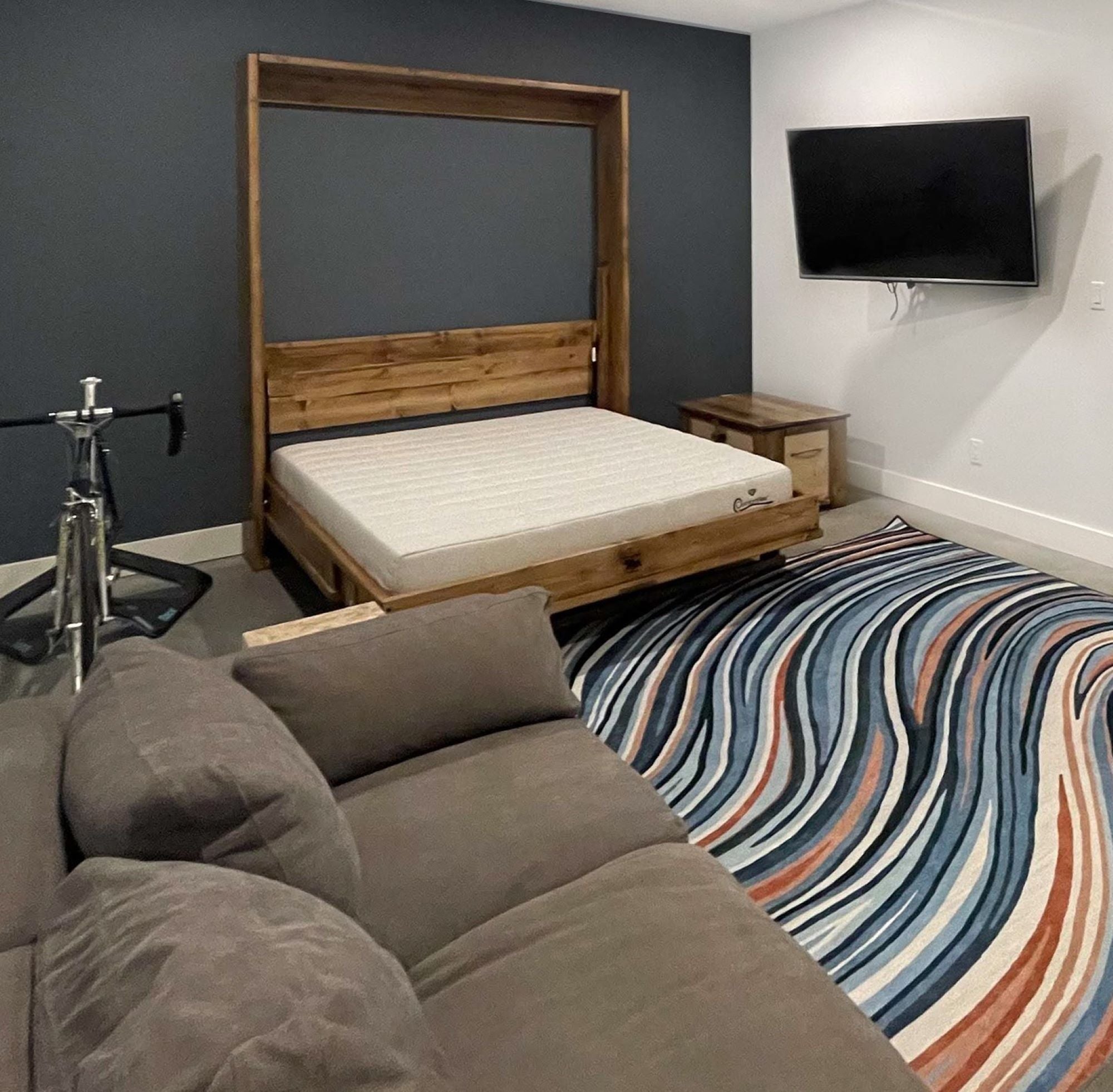 Murphy Bed With Desk - Walnut