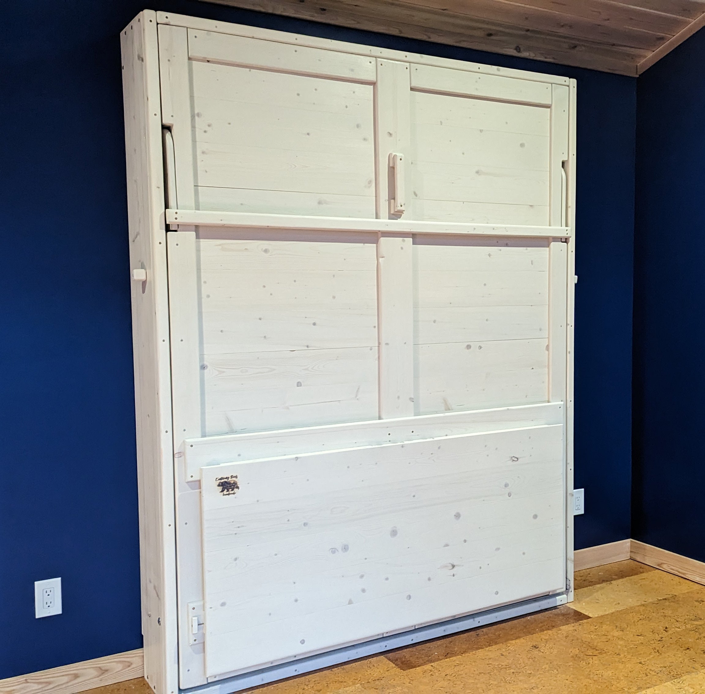 Murphy Bed With Desk - White - Kootenay Murphy Beds