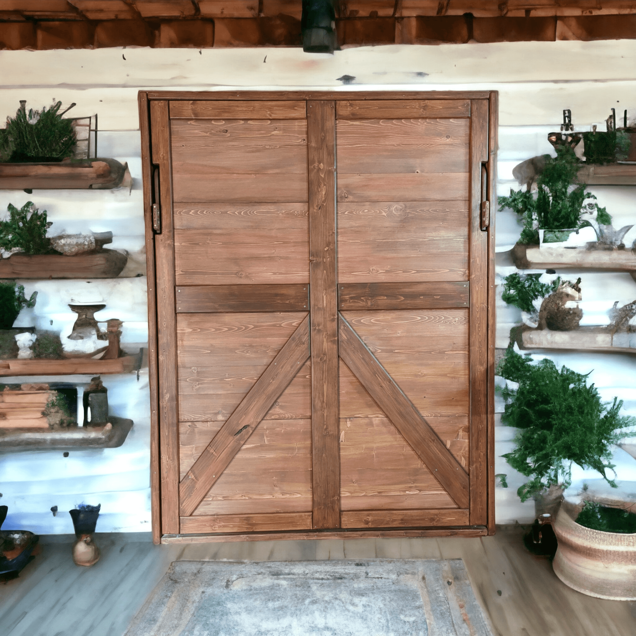 Queen Murphy Bed - Earthy Tones - Kootenay Murphy Beds