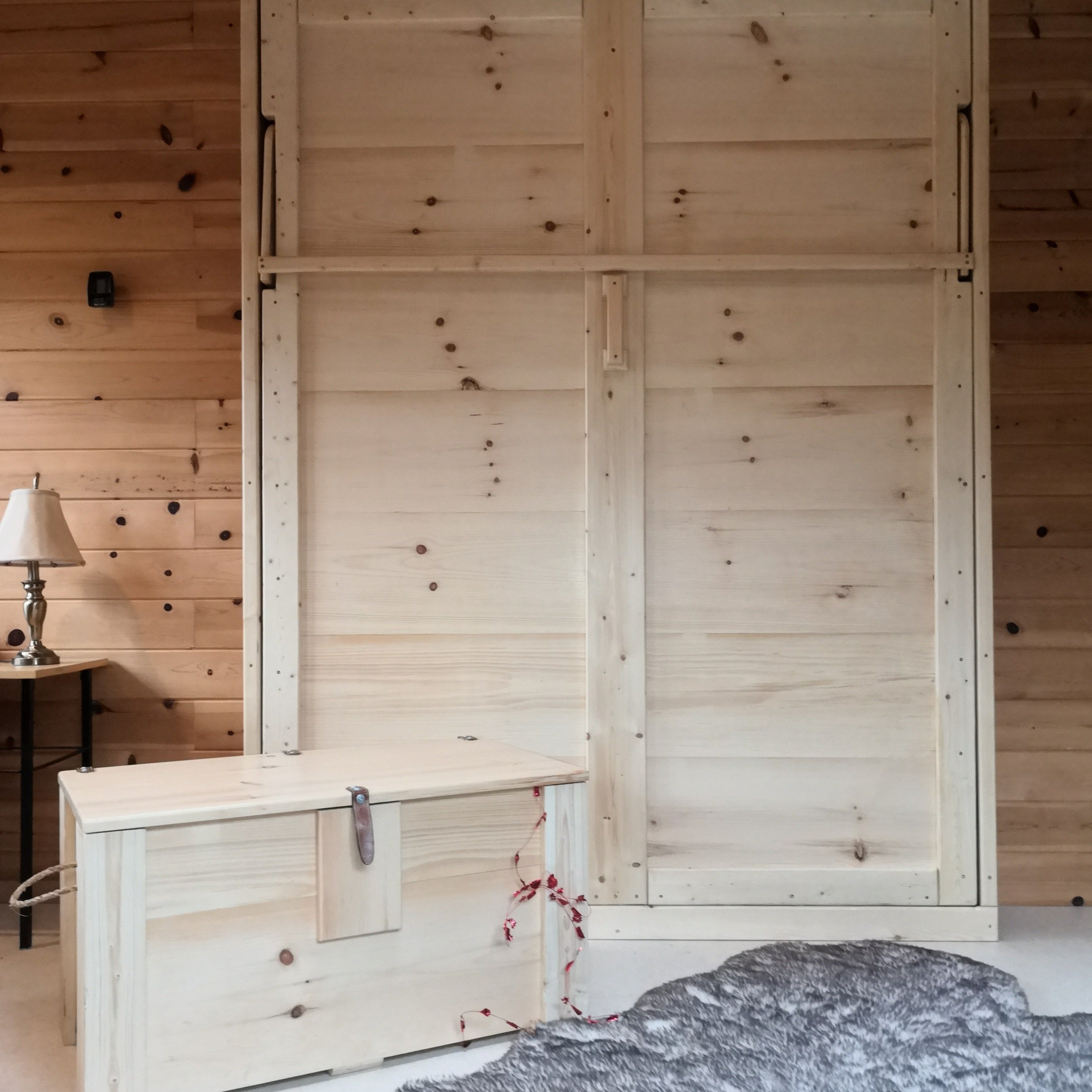 Queen Murphy Bed - Natural Pine