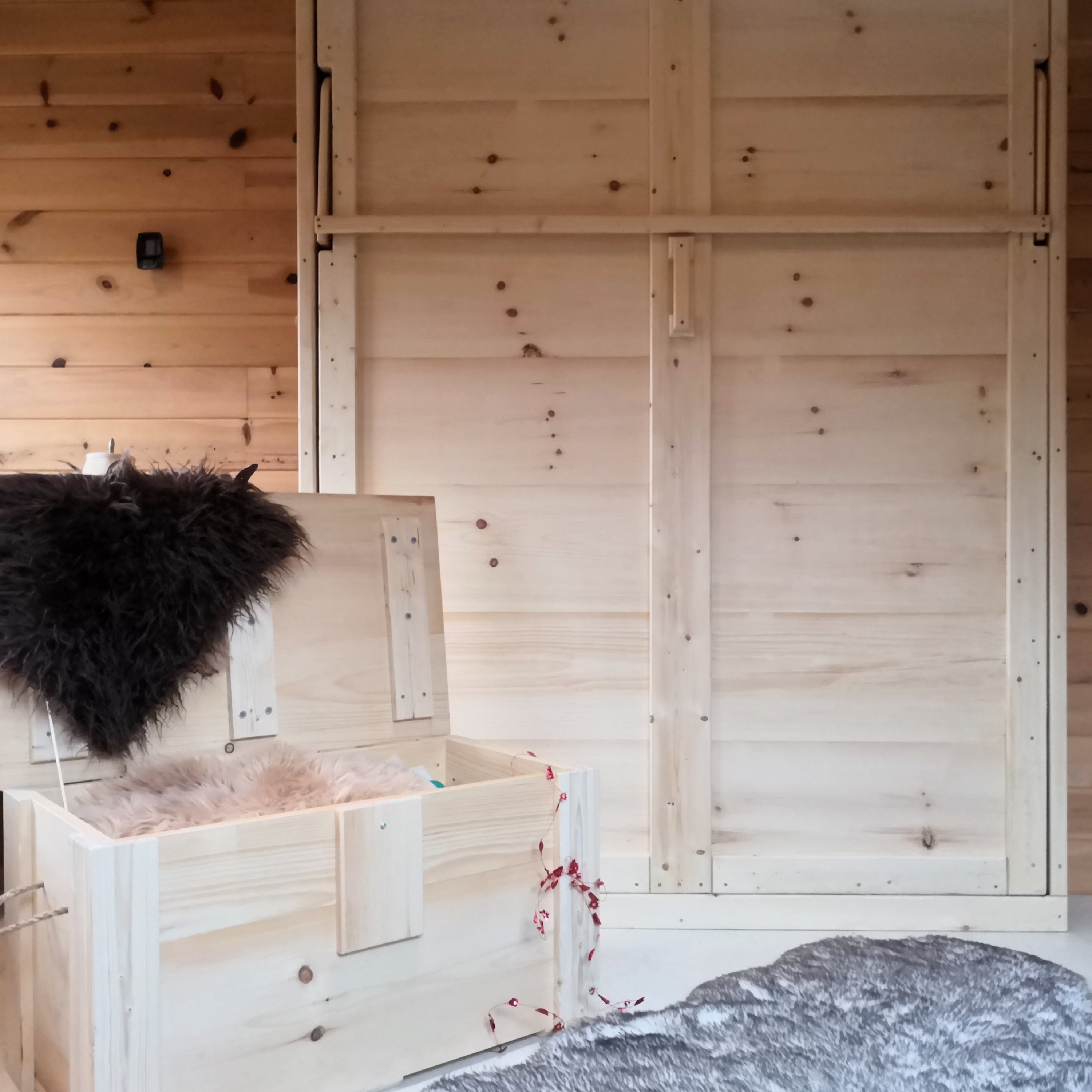 Queen Murphy Bed - Natural Pine