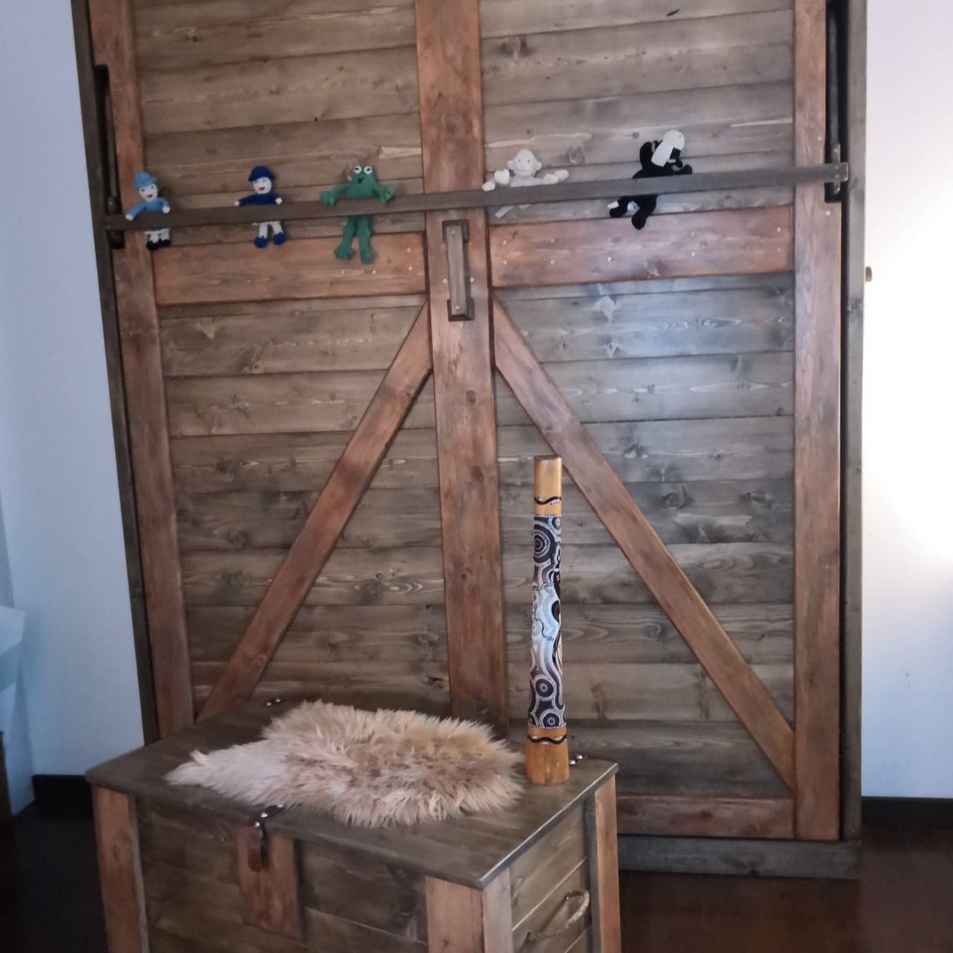 Queen Murphy Bed - Rustic Brown