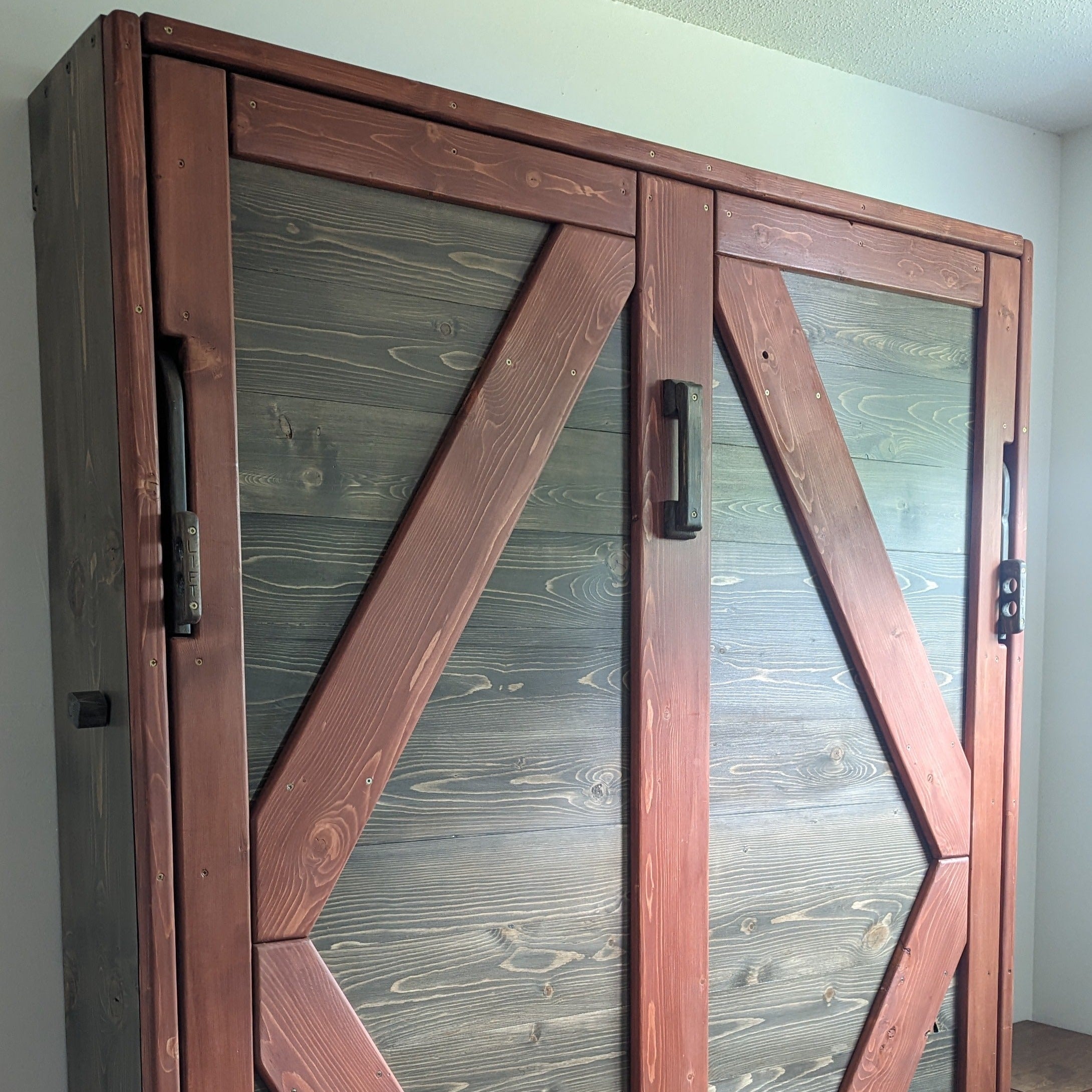 Queen Murphy Bed - Rustic Brown - Kootenay Murphy Beds