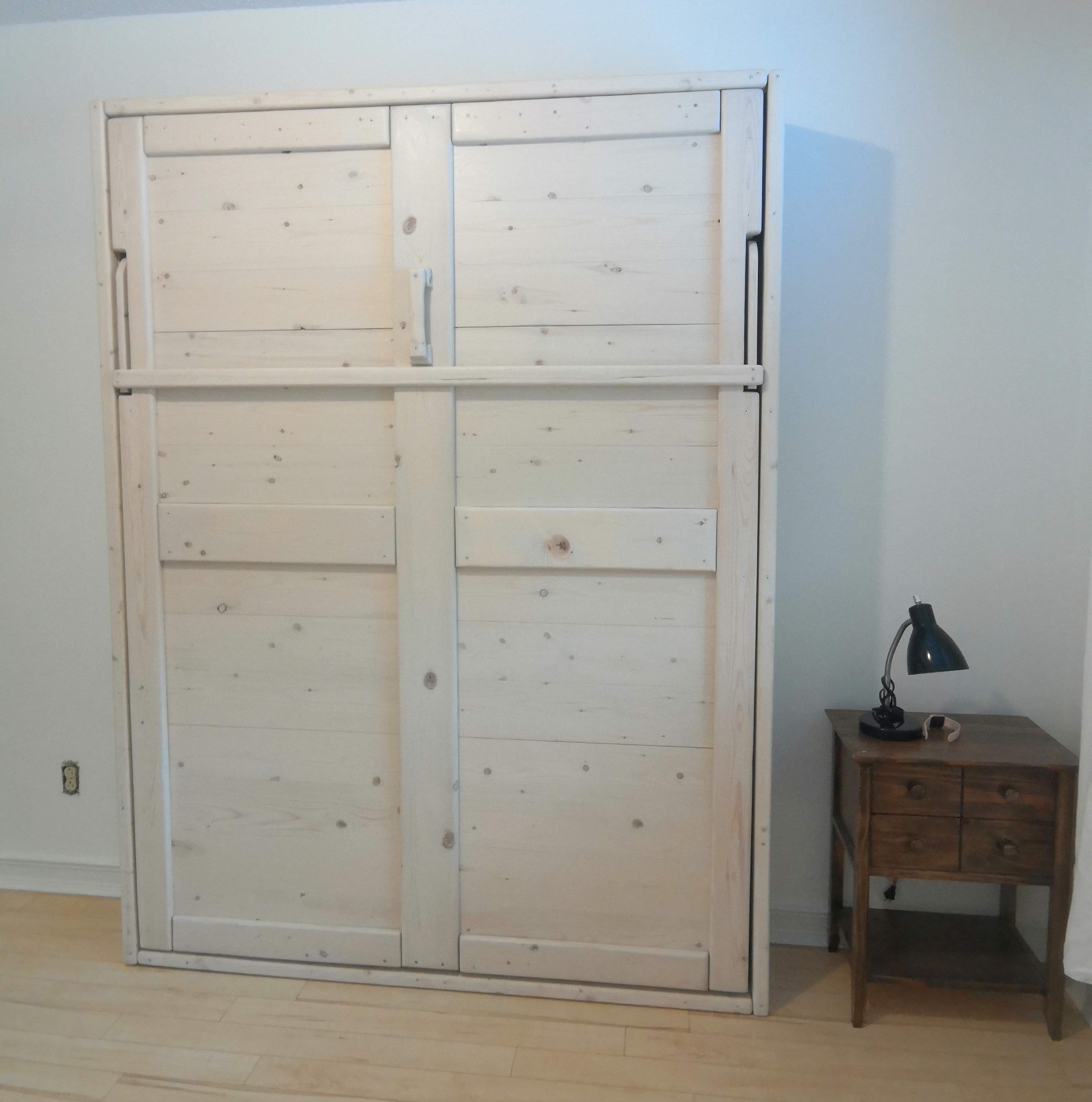 Queen Murphy Bed - White Wash