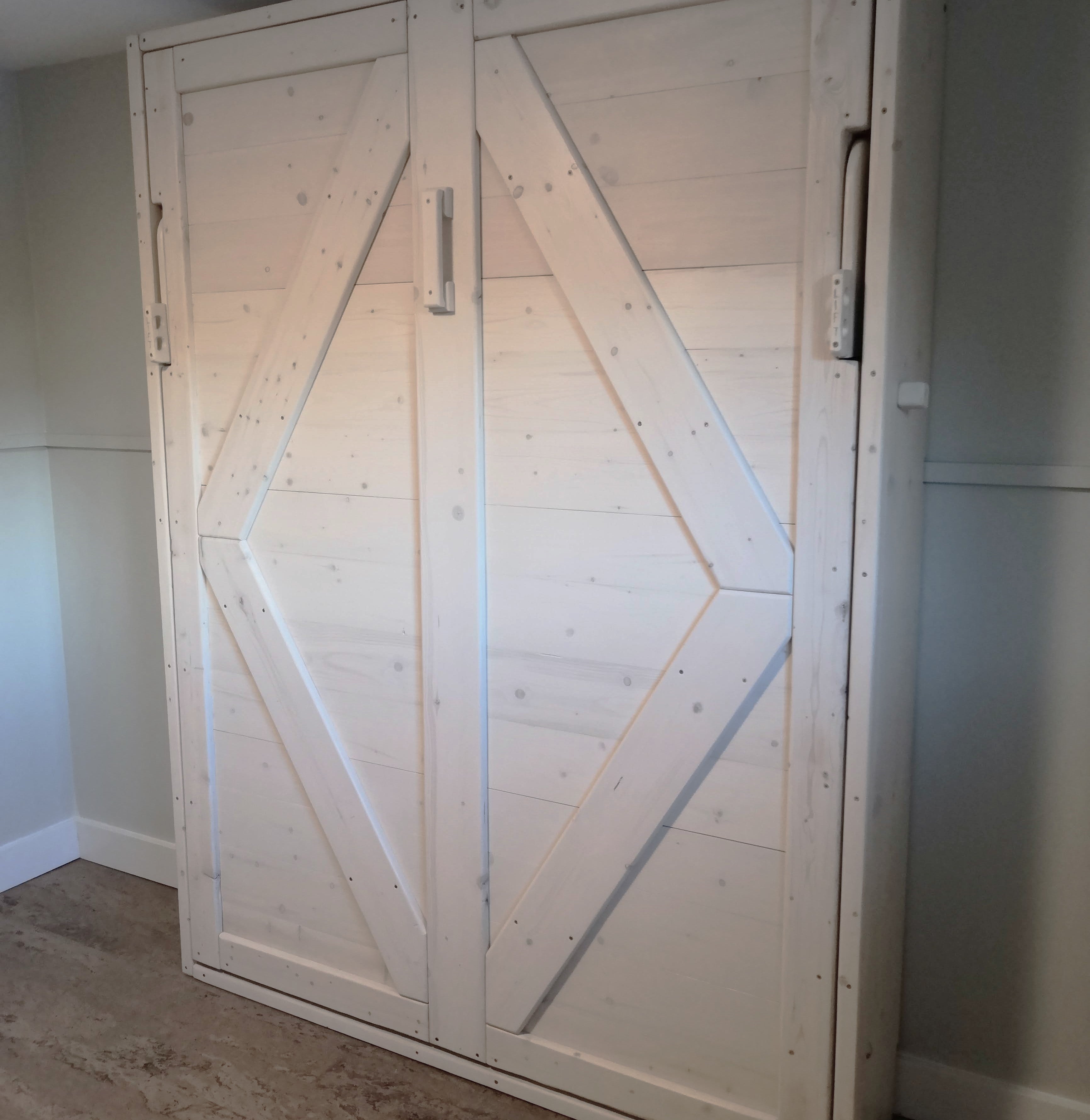 Queen Murphy Bed - White Wash