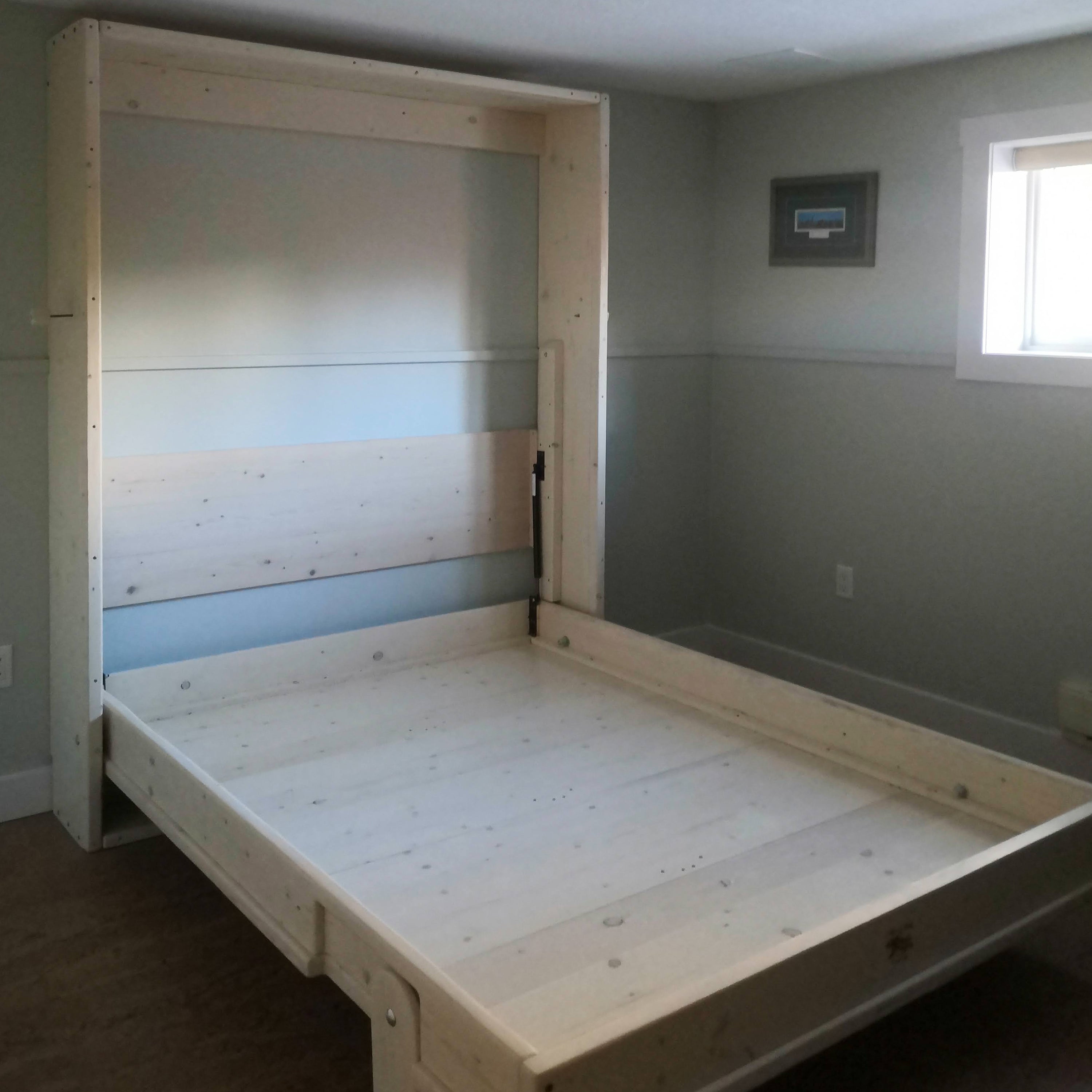 Queen Murphy Bed - White Wash