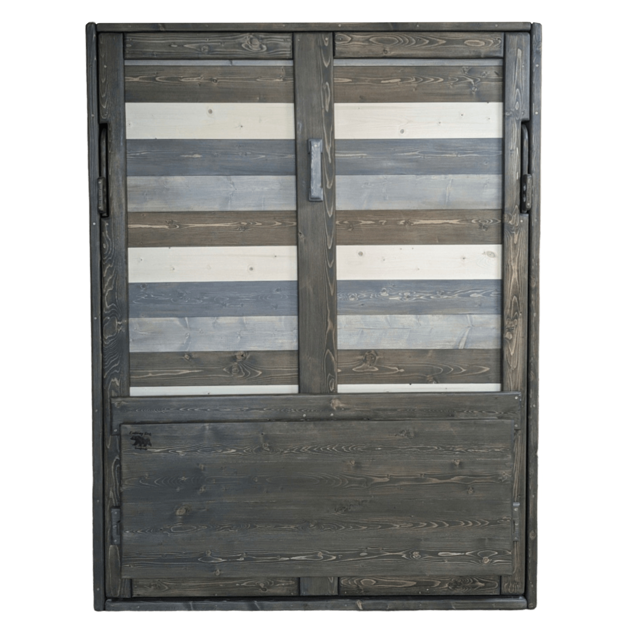 Signature Blue Murphy Bed With Desk - Kootenay Murphy Beds