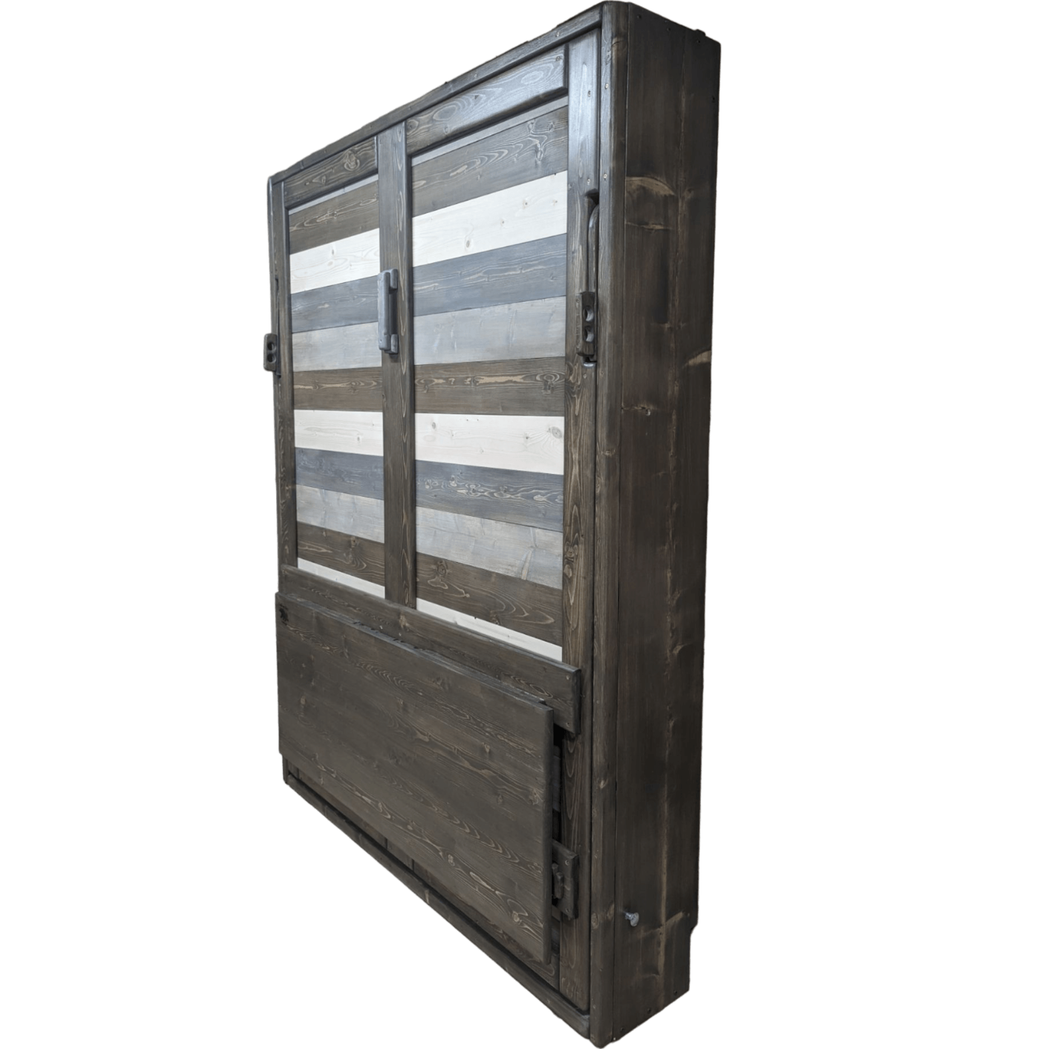 Signature Blue Murphy Bed With Desk - Kootenay Murphy Beds