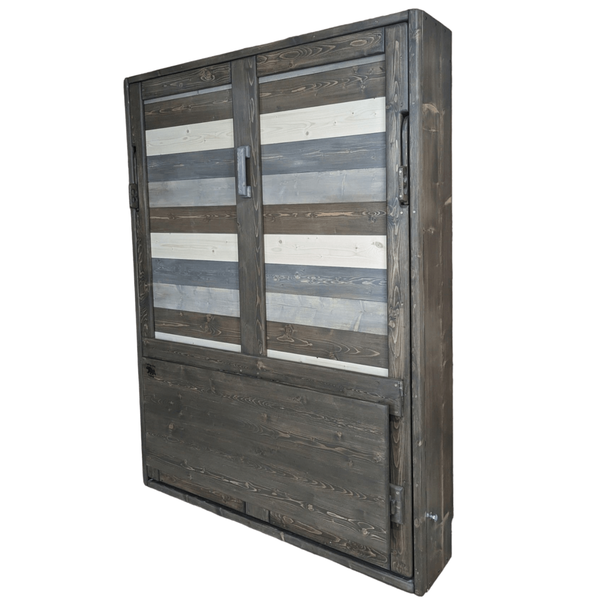 Signature Blue Murphy Bed With Desk - Kootenay Murphy Beds